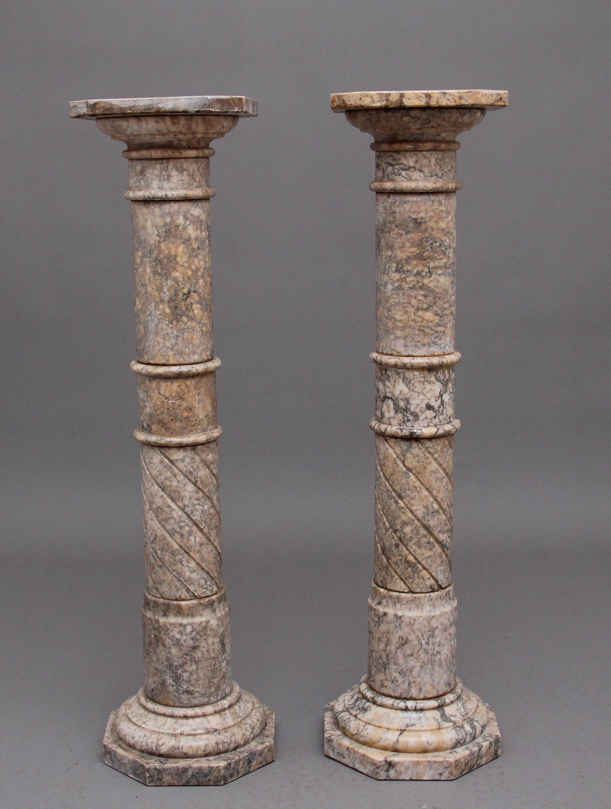 Pair Early 20th Century Italian Pedestal Columns For Sale 3
