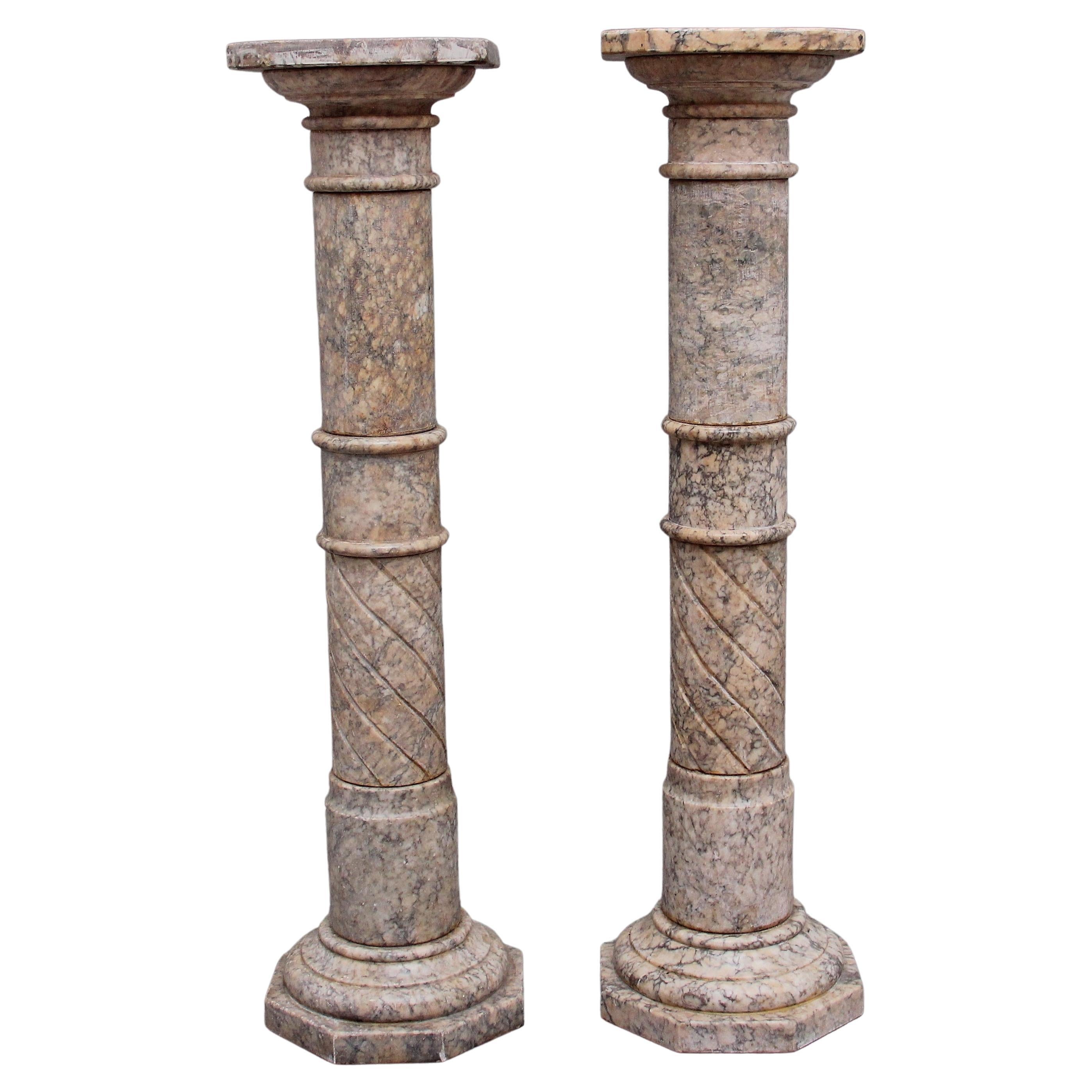 Pair Early 20th Century Italian Pedestal Columns