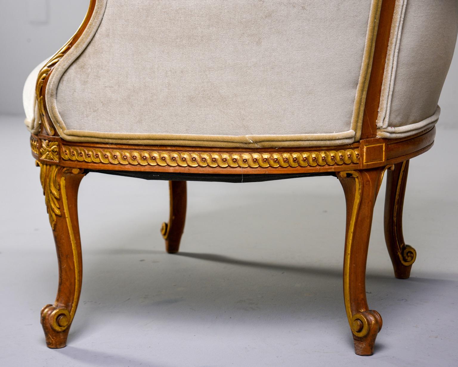 Pair of Early 20th Century Louis XV French Walnut and Gilt Chairs 8
