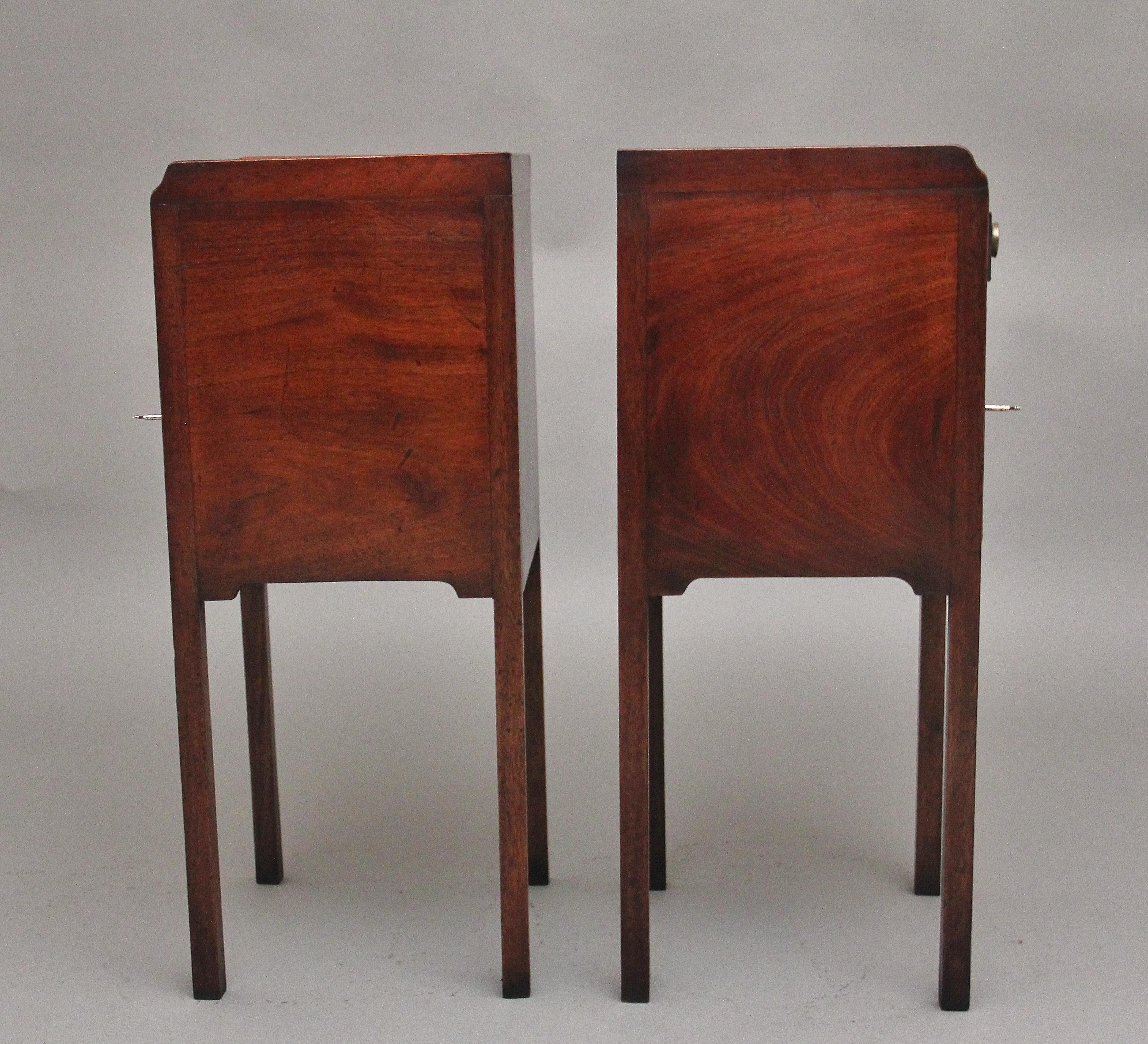 Pair early 20th Century mahogany bedside cabinets 2