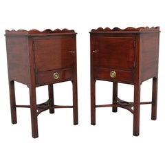 Pair early 20th Century mahogany bedside cabinets
