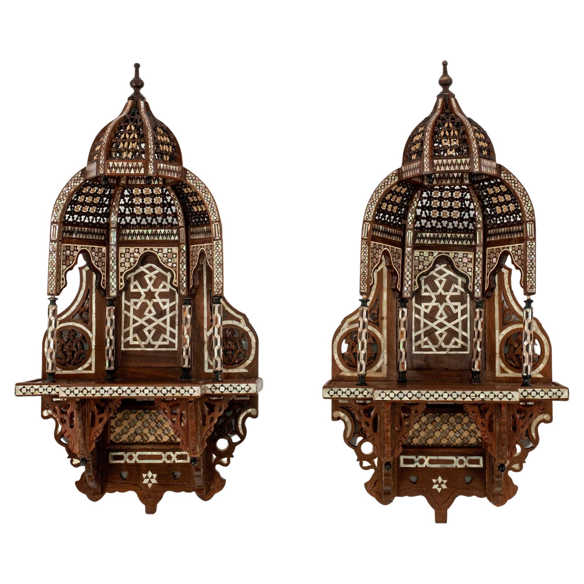 Pair Early 20th Century Moroccan Wall Shelves For Sale