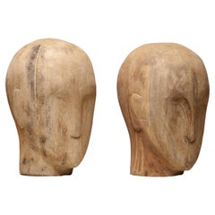 Pair Early 20th Century Scandinavian Faded Milliners Heads, 1900's