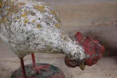 Pair of Early 20th Century Weathered Chicken Garden Statues