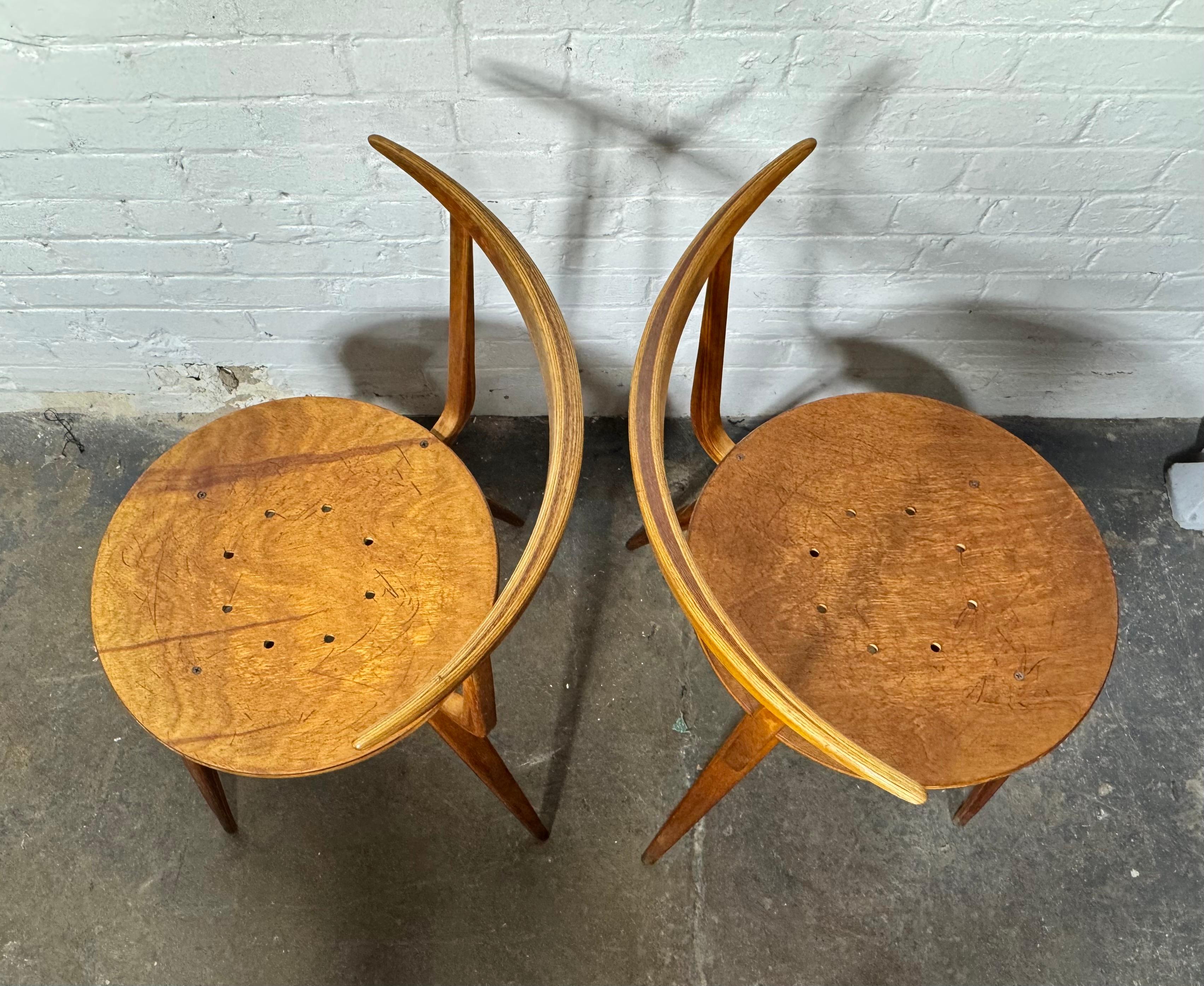 Coppia di prime e rare sedie Pretzel sIDE di George Nelson in vendita 3
