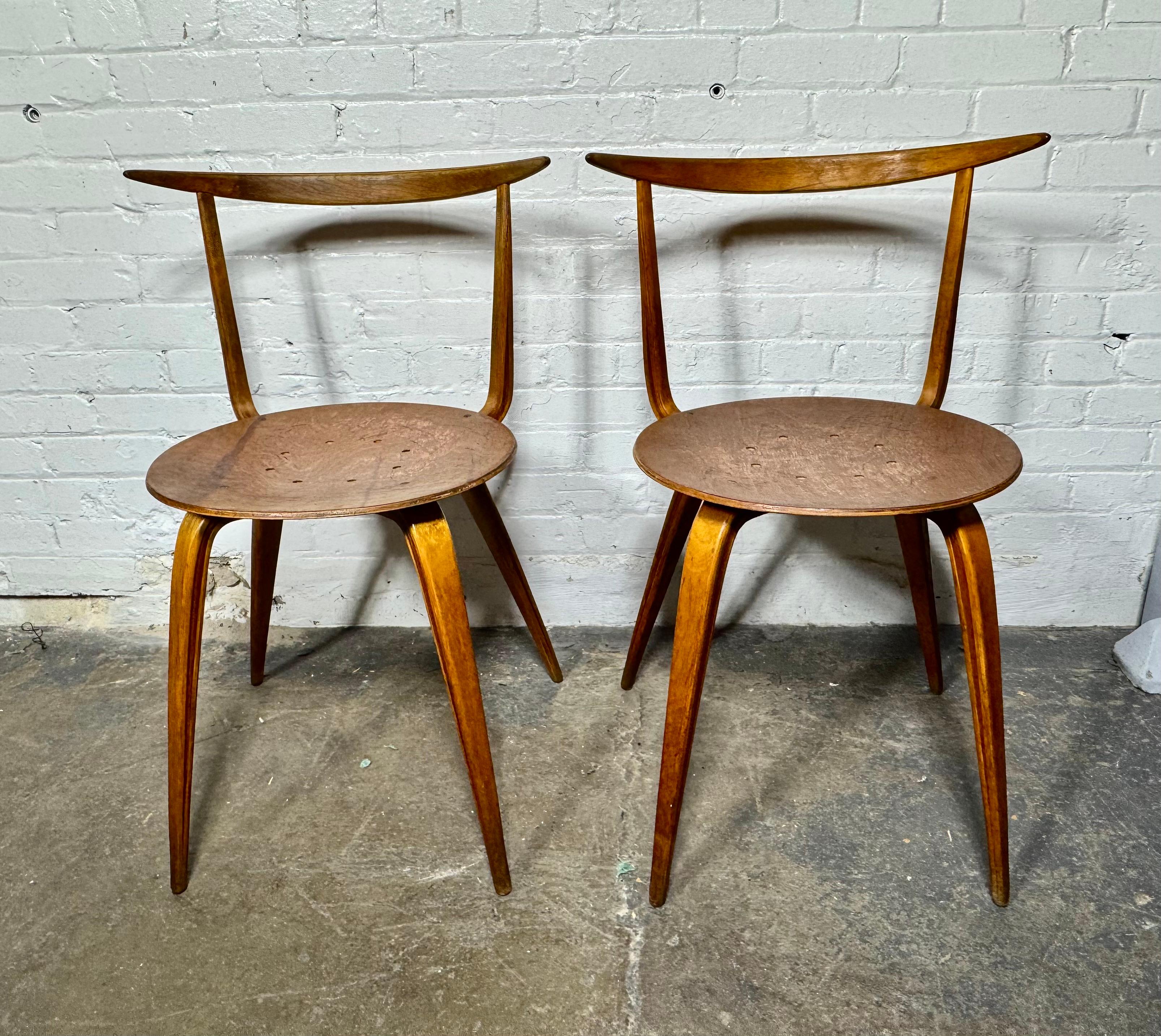 Mid-Century moderno Coppia di prime e rare sedie Pretzel sIDE di George Nelson in vendita