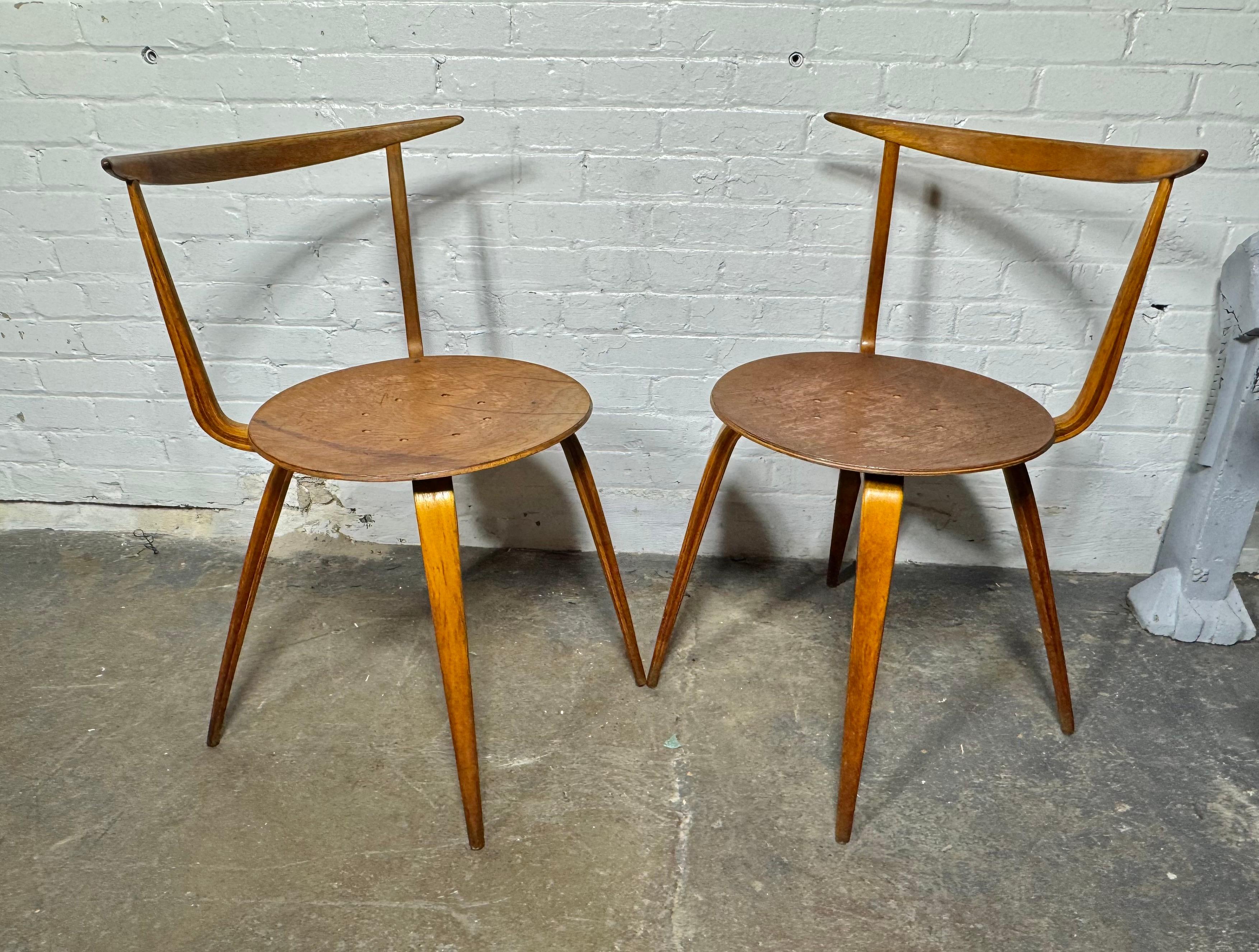 Coppia di prime e rare sedie Pretzel sIDE di George Nelson In condizioni discrete in vendita a Buffalo, NY