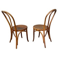 Pair Early Bentwood Chairs, Seldom Seen Back Configuration, J J Kohn. Mundus