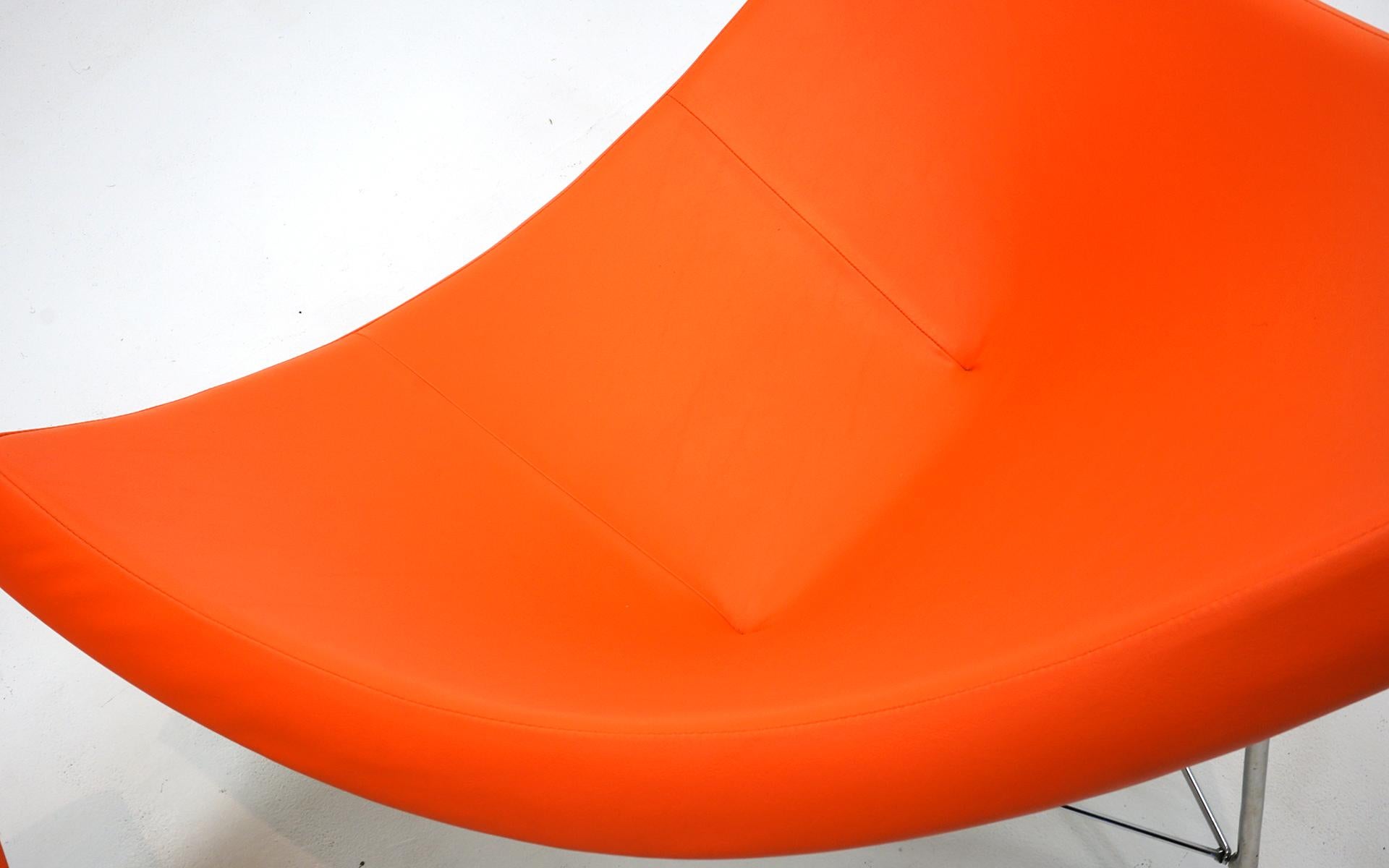 Coppia di sedie in cocco e ottomane di George Nelson per Herman Miller. Ripristinato in vendita 2