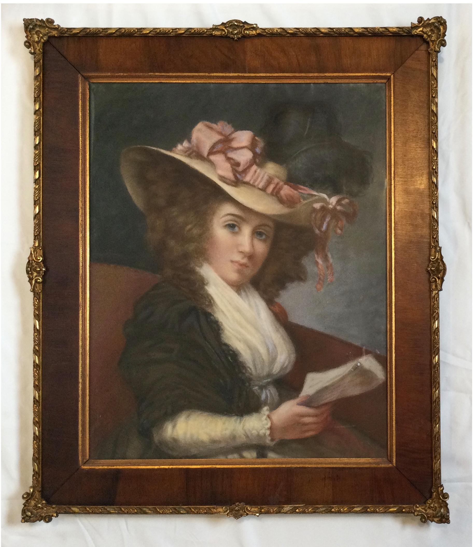Pair of Early Pastel Portraits under glass in period frames under glass. Probably French, circa 1800. Unsigned, age appropriate ware to the frames. Overall frame size: 21