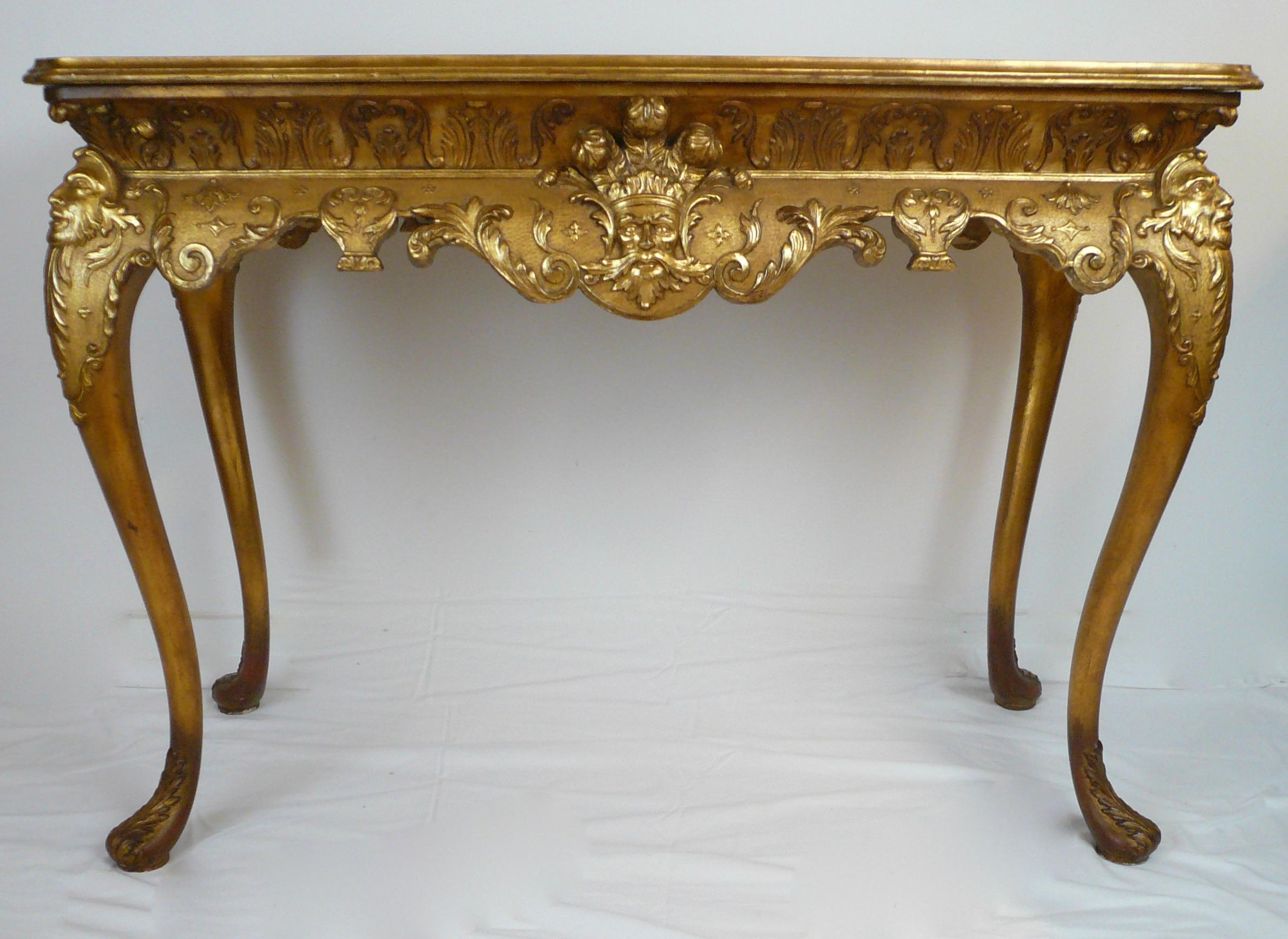 Pair Early Georgian Style Giltwood Console Tables For Sale 7