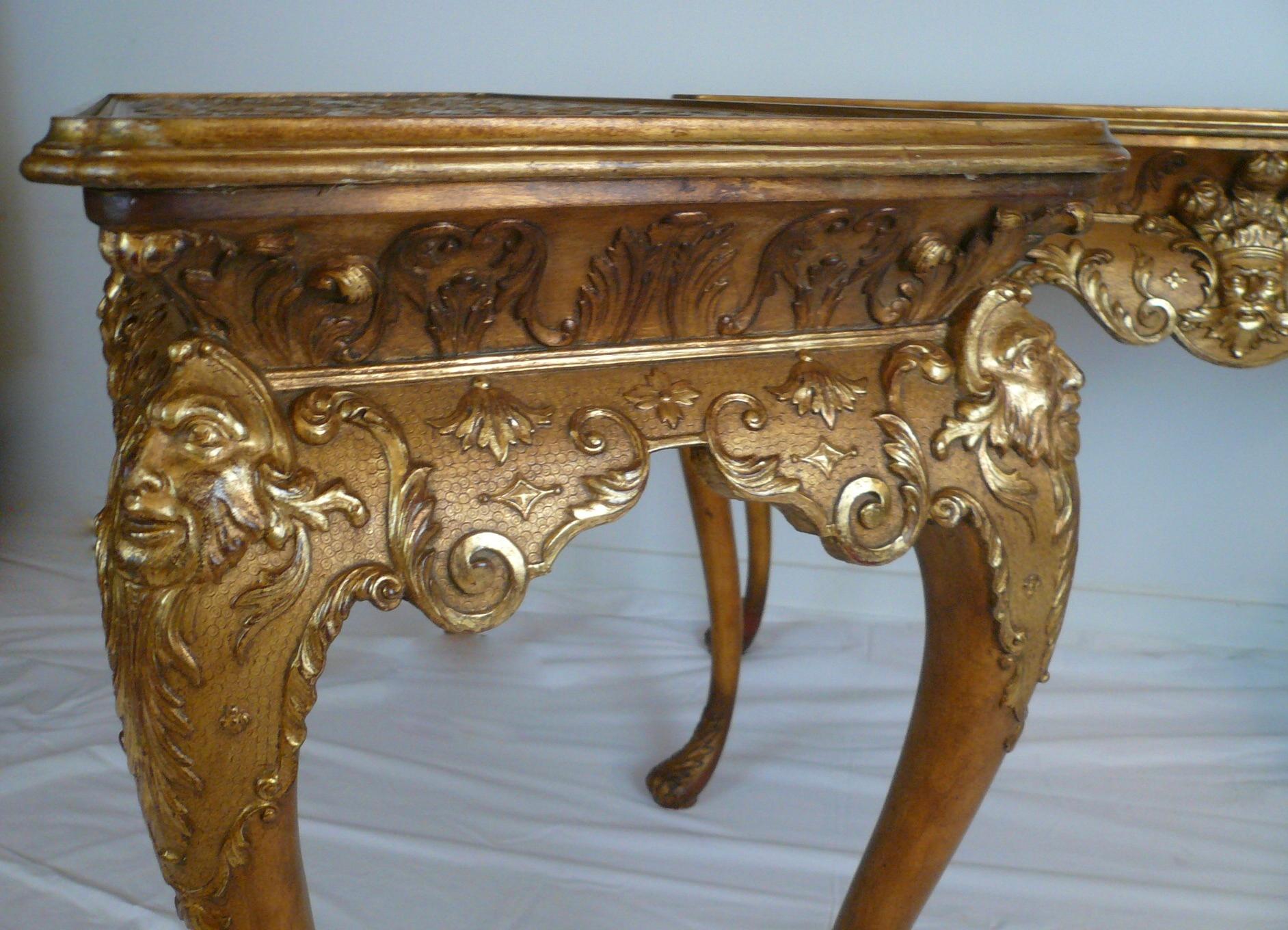 Pair Early Georgian Style Giltwood Console Tables For Sale 8
