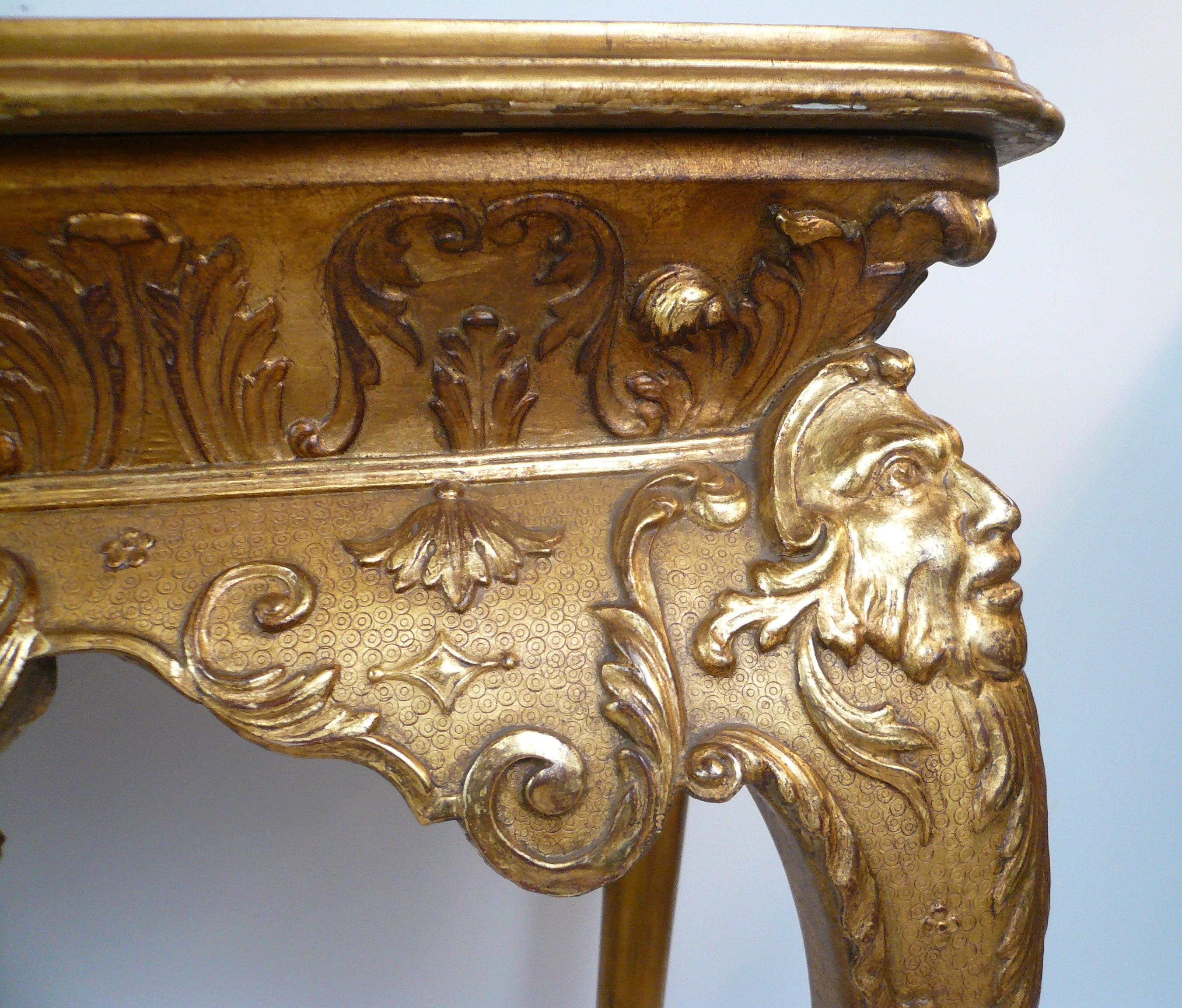 Pair Early Georgian Style Giltwood Console Tables For Sale 1