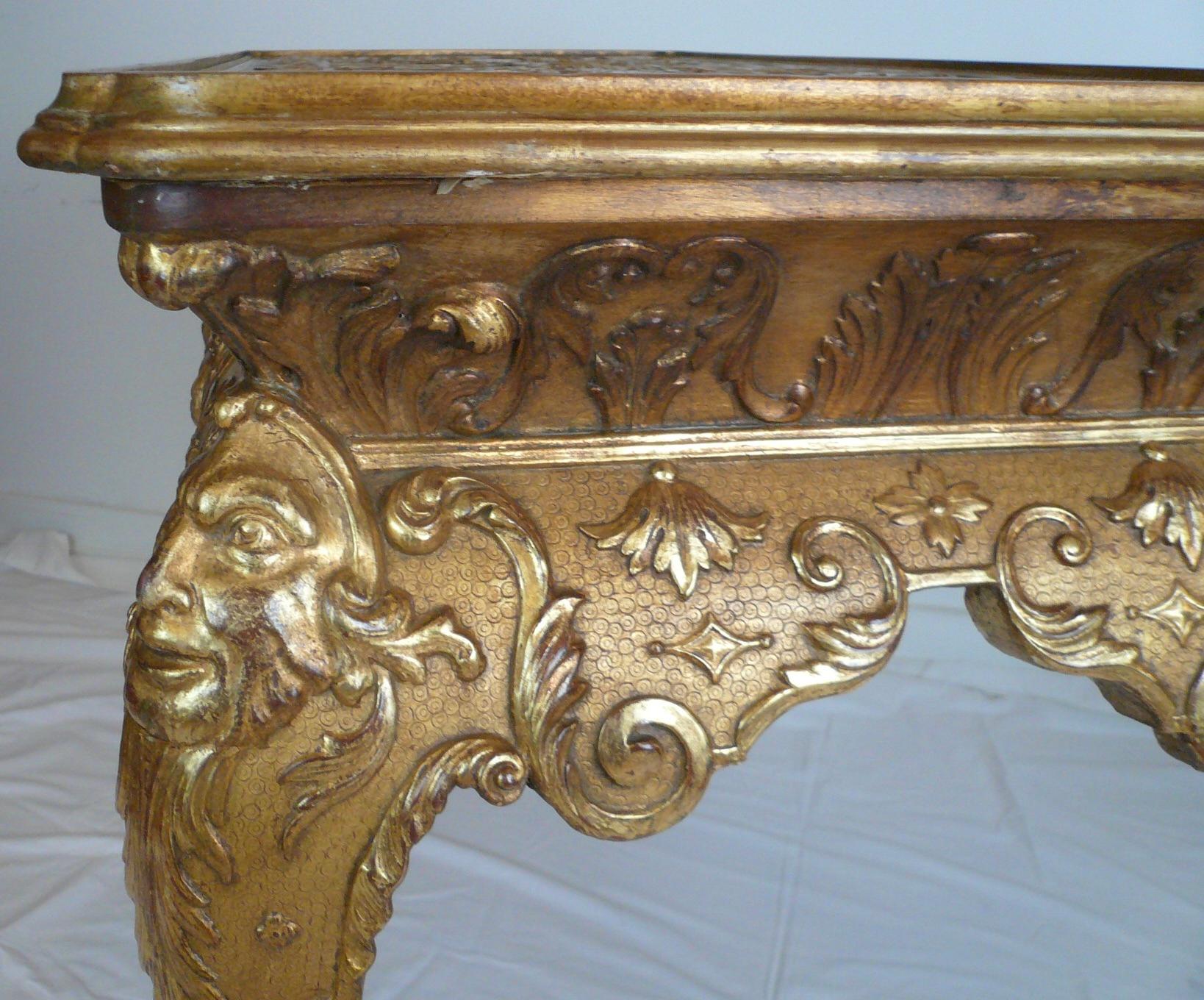 Pair Early Georgian Style Giltwood Console Tables For Sale 2