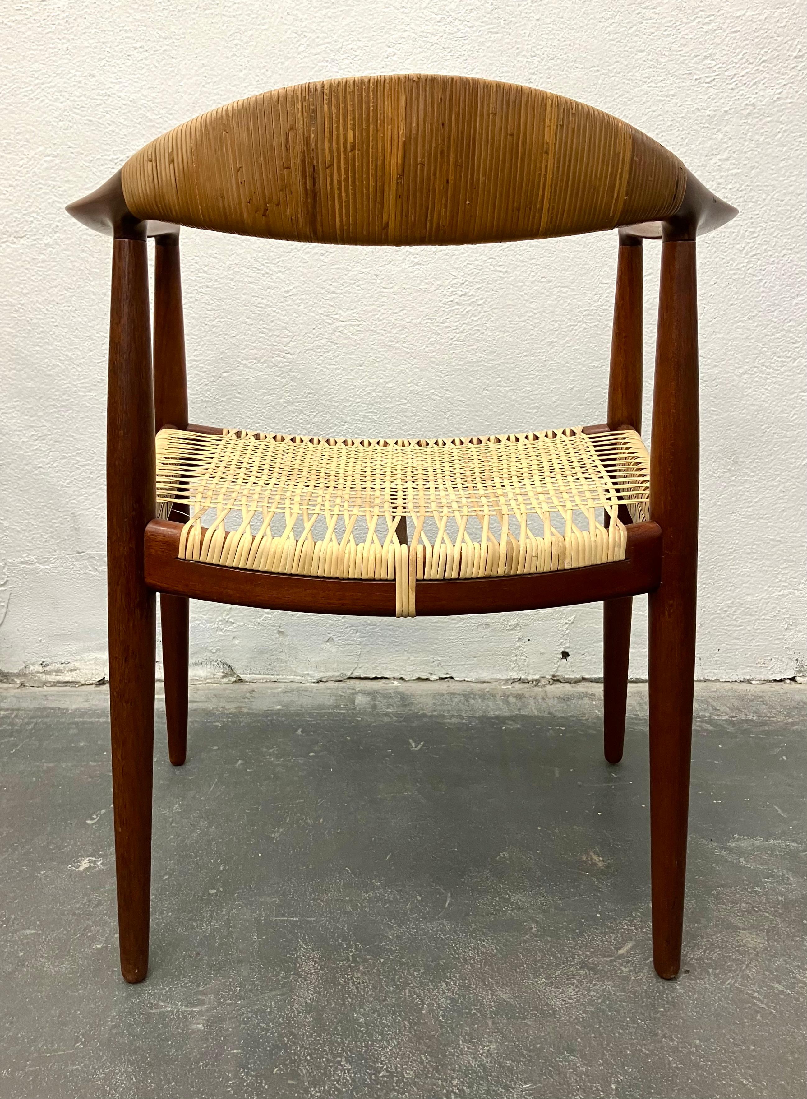 Pair Early Hans Wegner Round Chairs For Sale 1