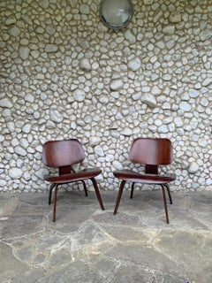 Paire de chaises longues Early LCW en noyer, Charles and Ray Eames Herman Miller 1950s