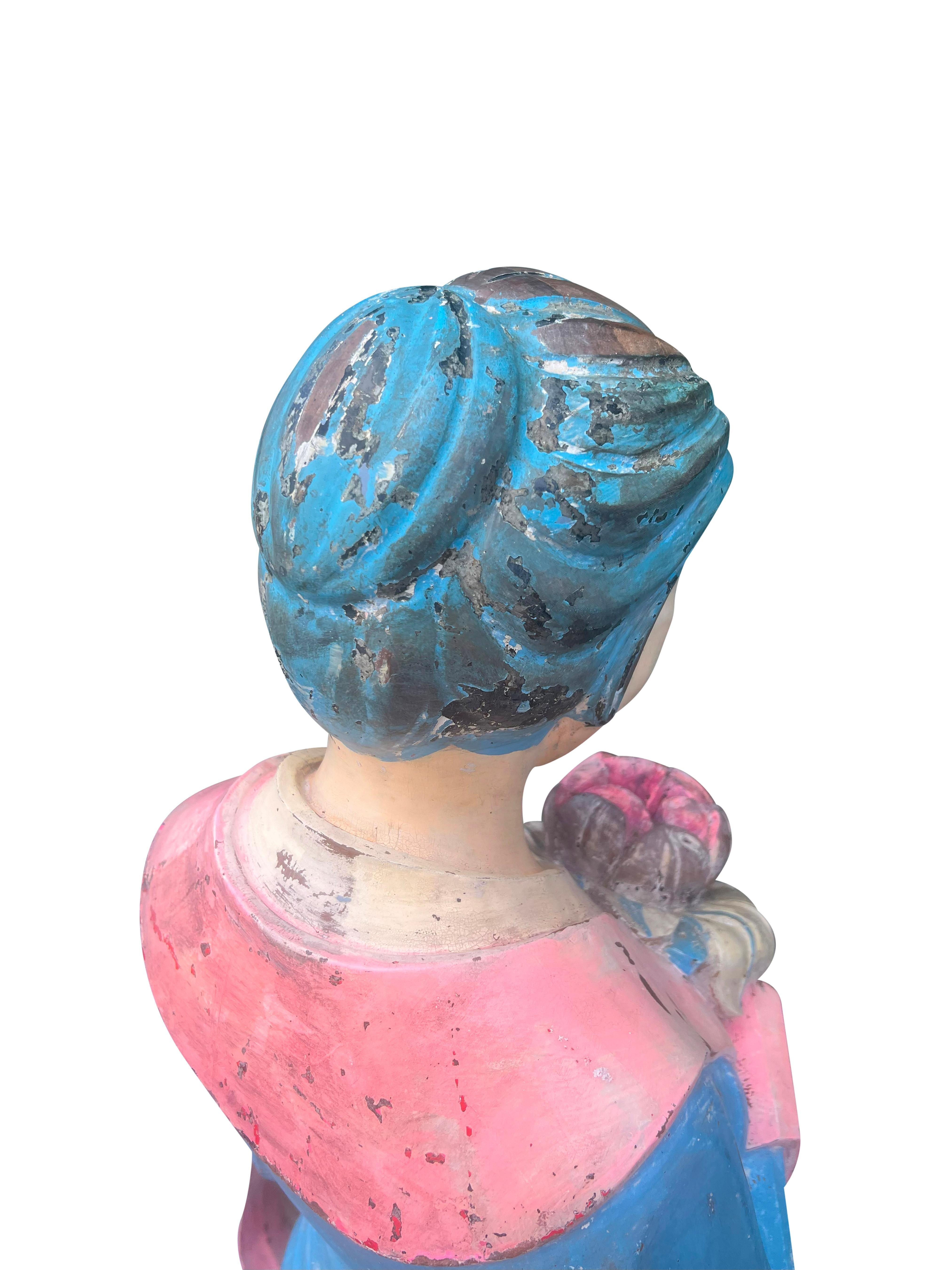 Pair East Asian Standing Figures Of Woman Possibly Geisha For Sale 5