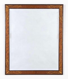 Pair Eastlake Burl Wood Mirrors With Incised Gilt Decoration, Circa 1880