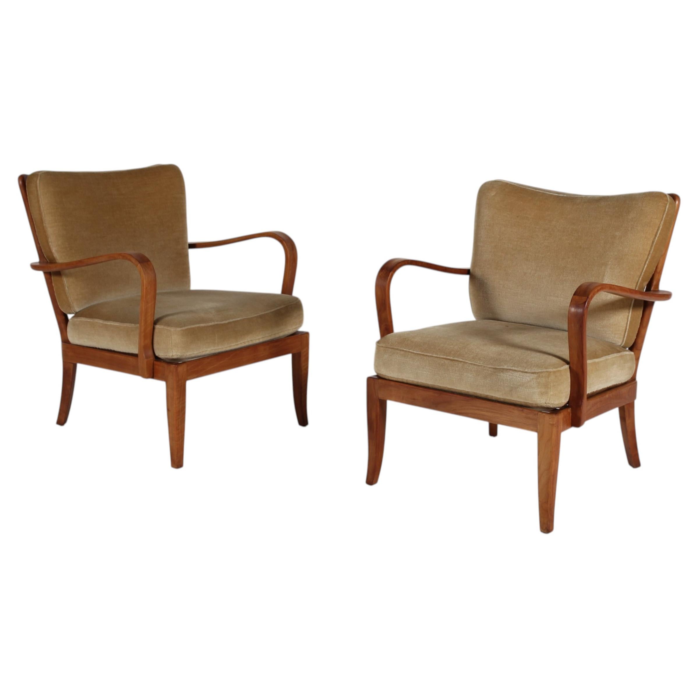 Paire de fauteuils « Easy » de Knoll Antimott, fabriqués en Allemagne en frêne massif, datant du milieu du siècle, années 1960 en vente