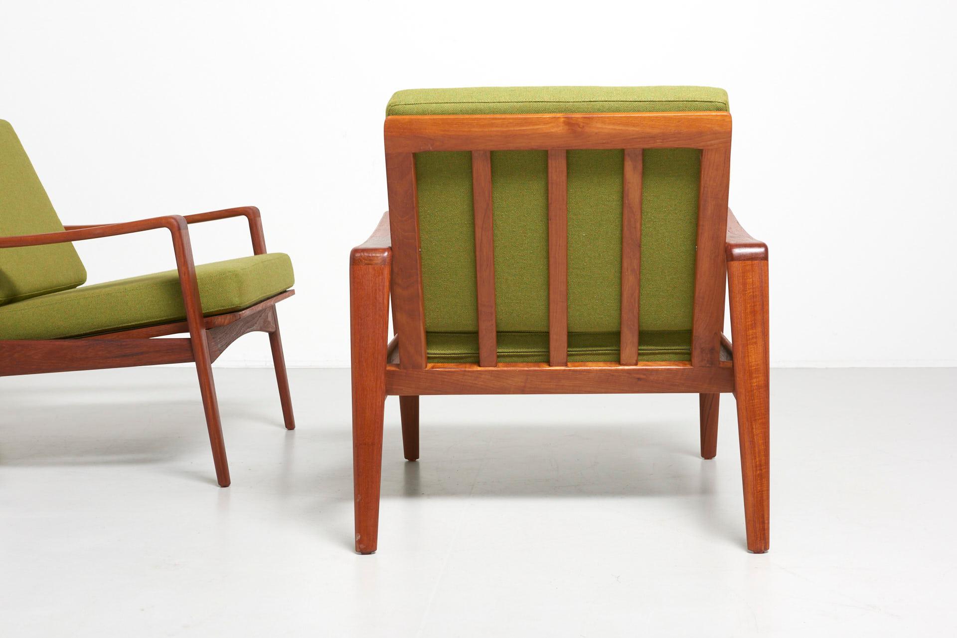 Pair Easy Chairs in Teak by Arne Wahl Iversen, 1960s In Excellent Condition In Antwerpen, BE