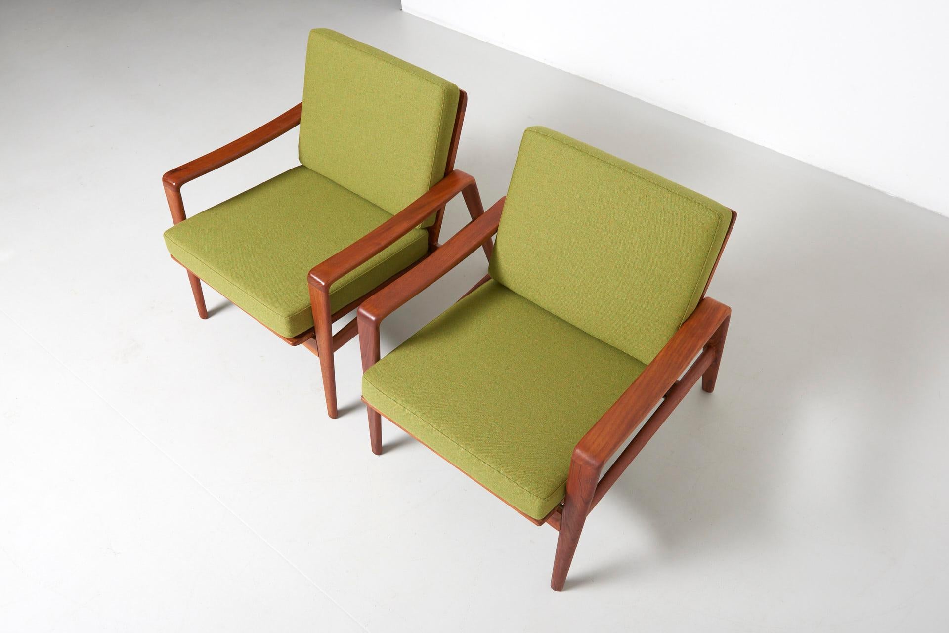 Pair Easy Chairs in Teak by Arne Wahl Iversen, 1960s 2