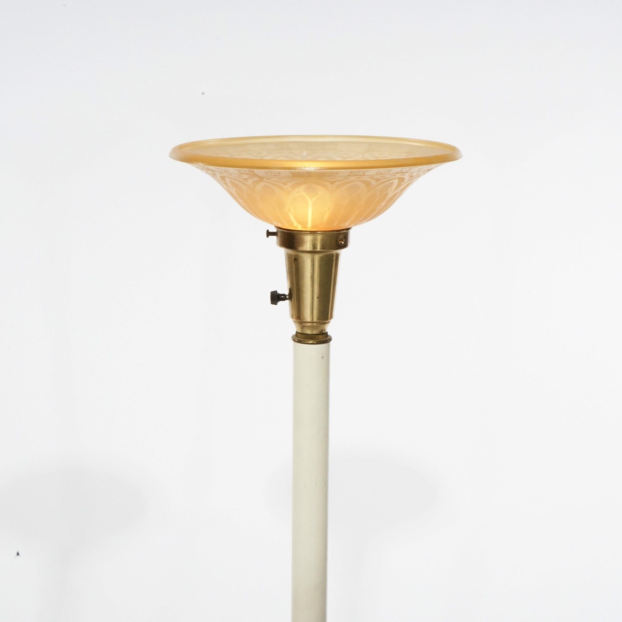 20th Century Pair Ebonized Bronze Figural Cherub Torchiere Banquet Lamps, 20th C For Sale