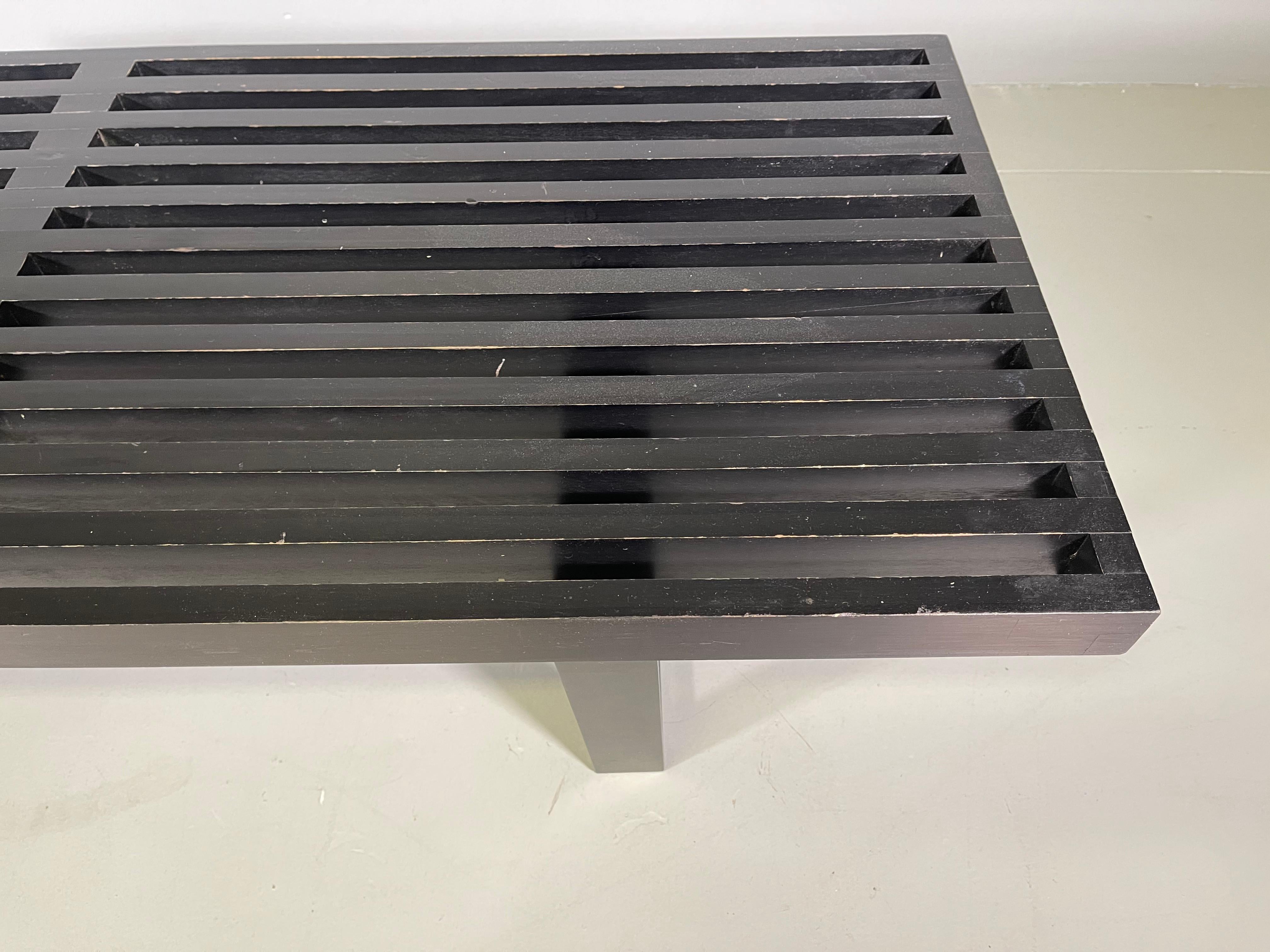 Pair of Ebonized Slat Bench by George Nelson for Herman Miller 2