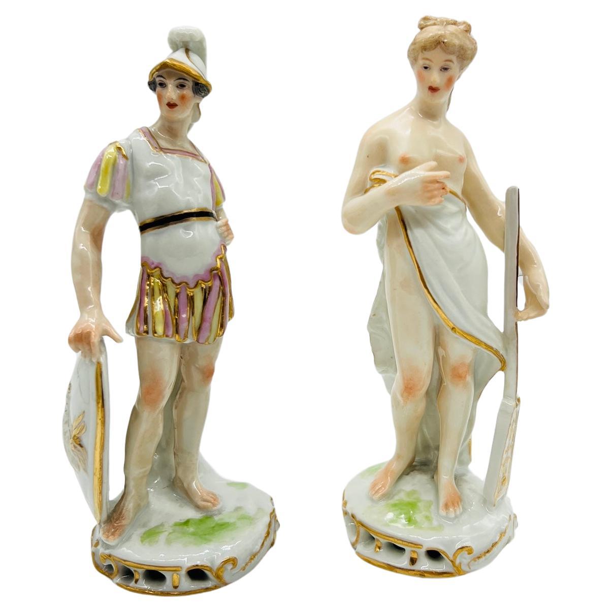 Samson, Edme Et Cie (Founded 1845), 20th century.

A two piece grouping of porcelain figures depicting Mars & Venus. Modeled after the Meissen originals. 

