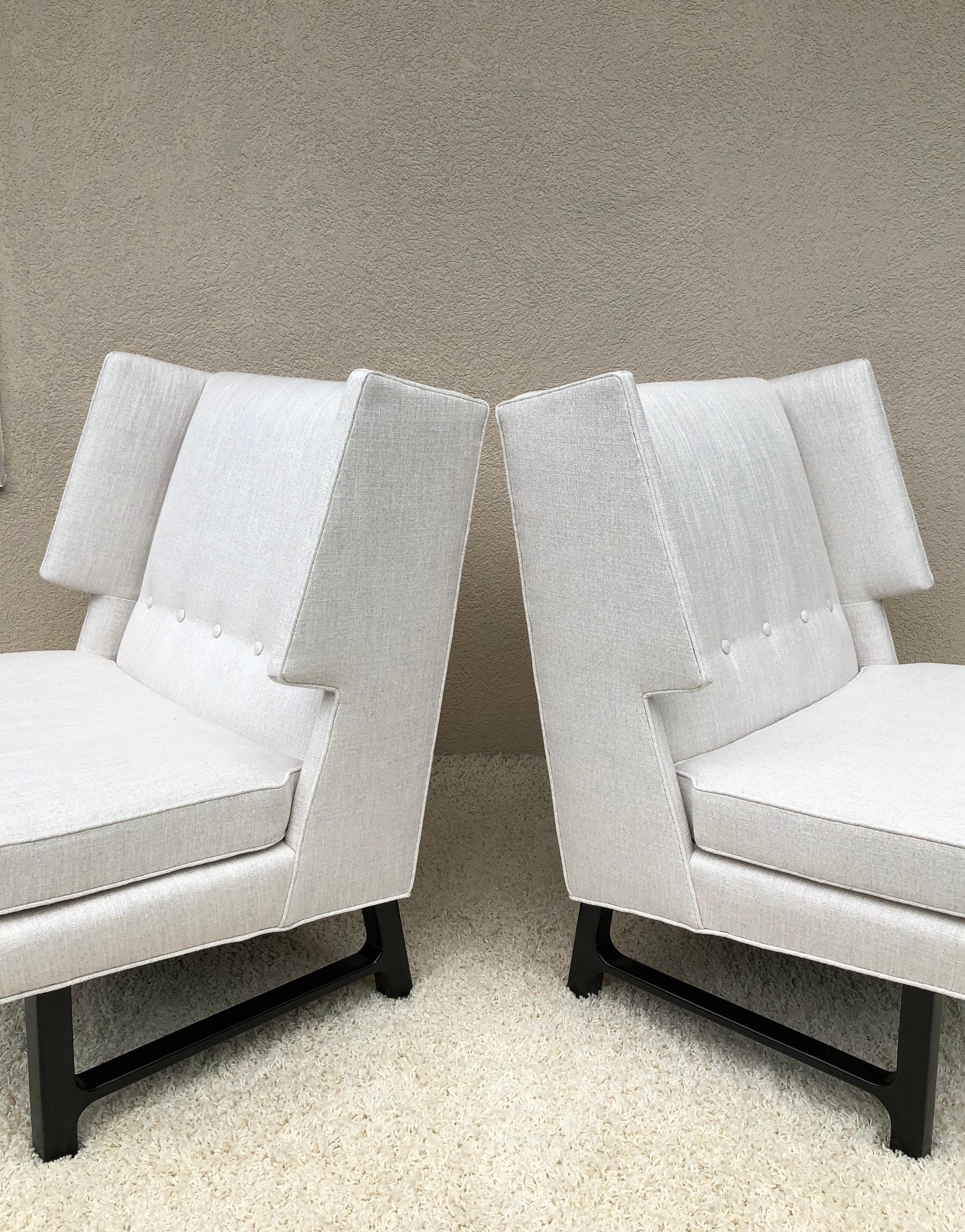 Pair of Harvey Probber High Back Chairs Wormley Estate Weston ct For Sale 4