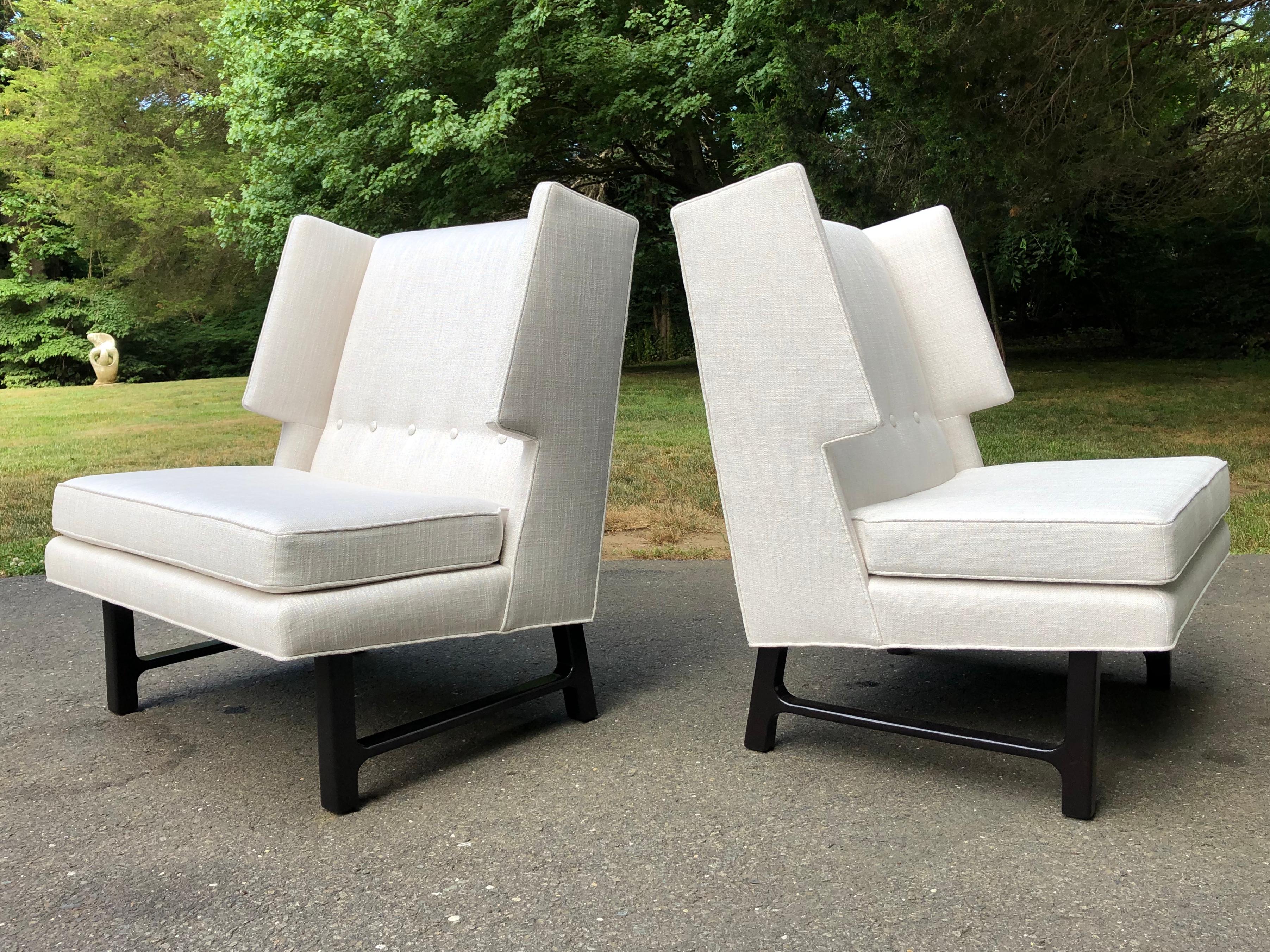 Pair of Harvey Probber High Back Chairs Wormley Estate Weston ct For Sale 8
