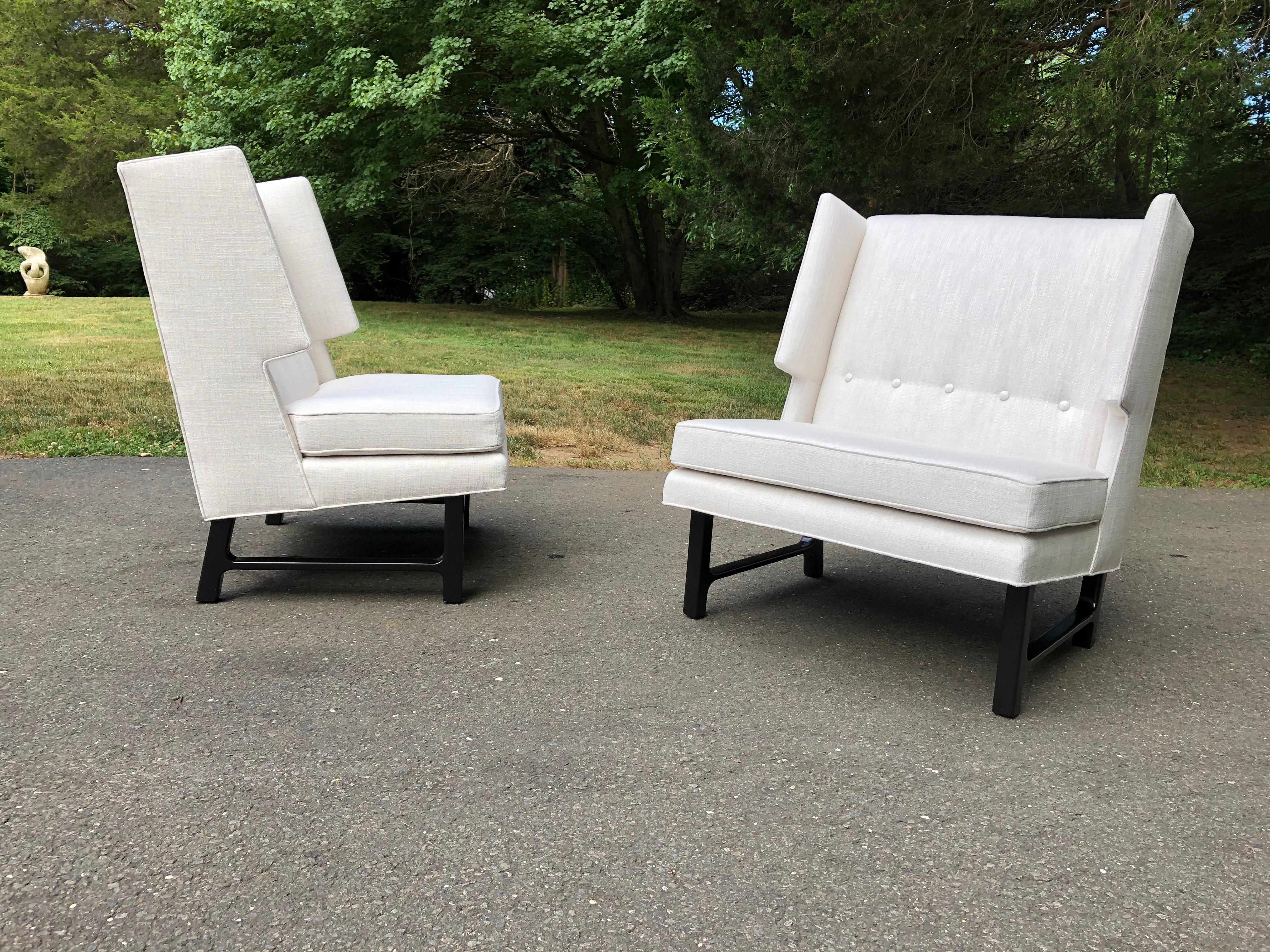 American Pair of Harvey Probber High Back Chairs Wormley Estate Weston ct For Sale