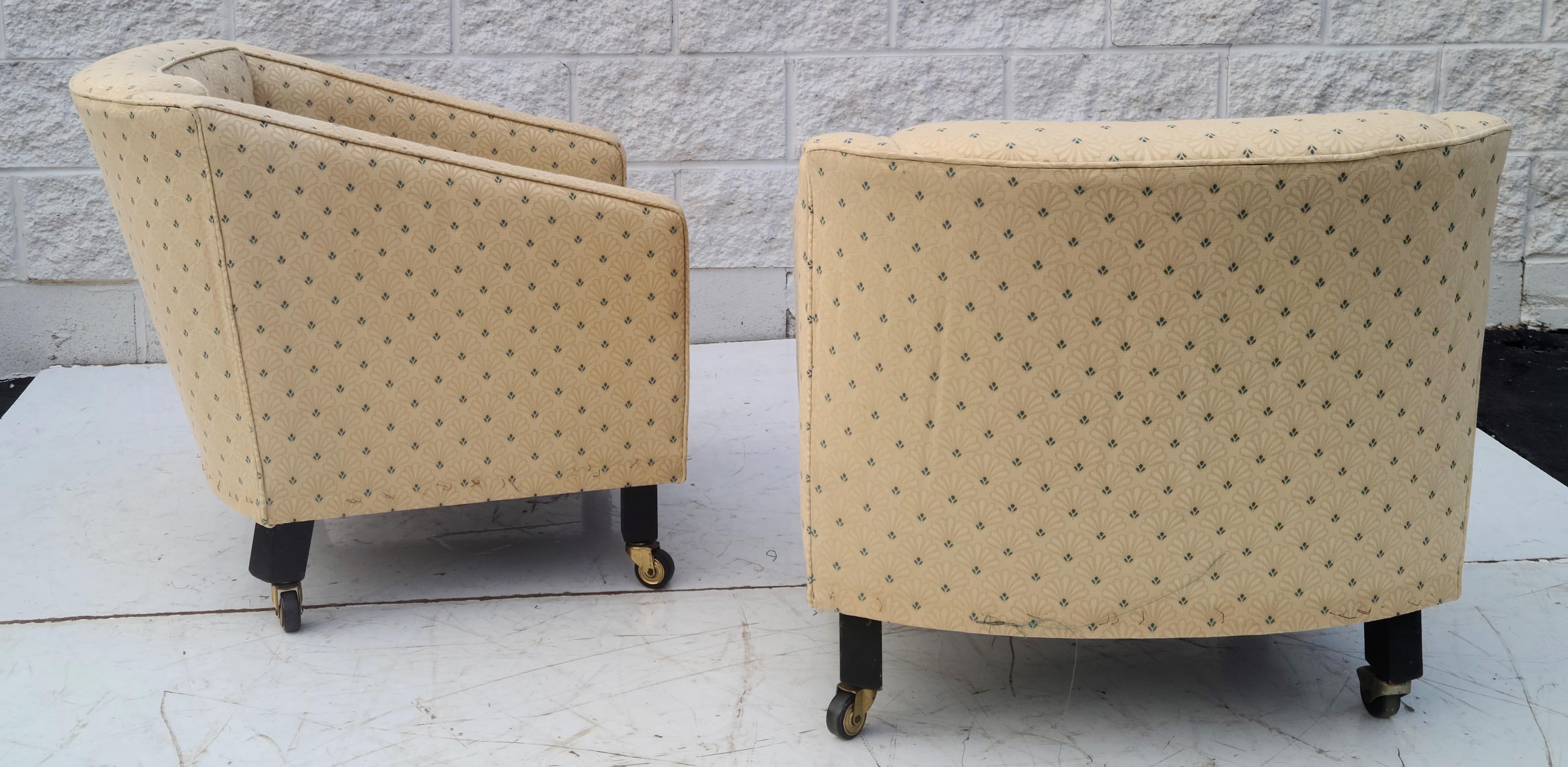 Pair Edward Wormley for Dunbar Lounge Chairs  For Sale 1