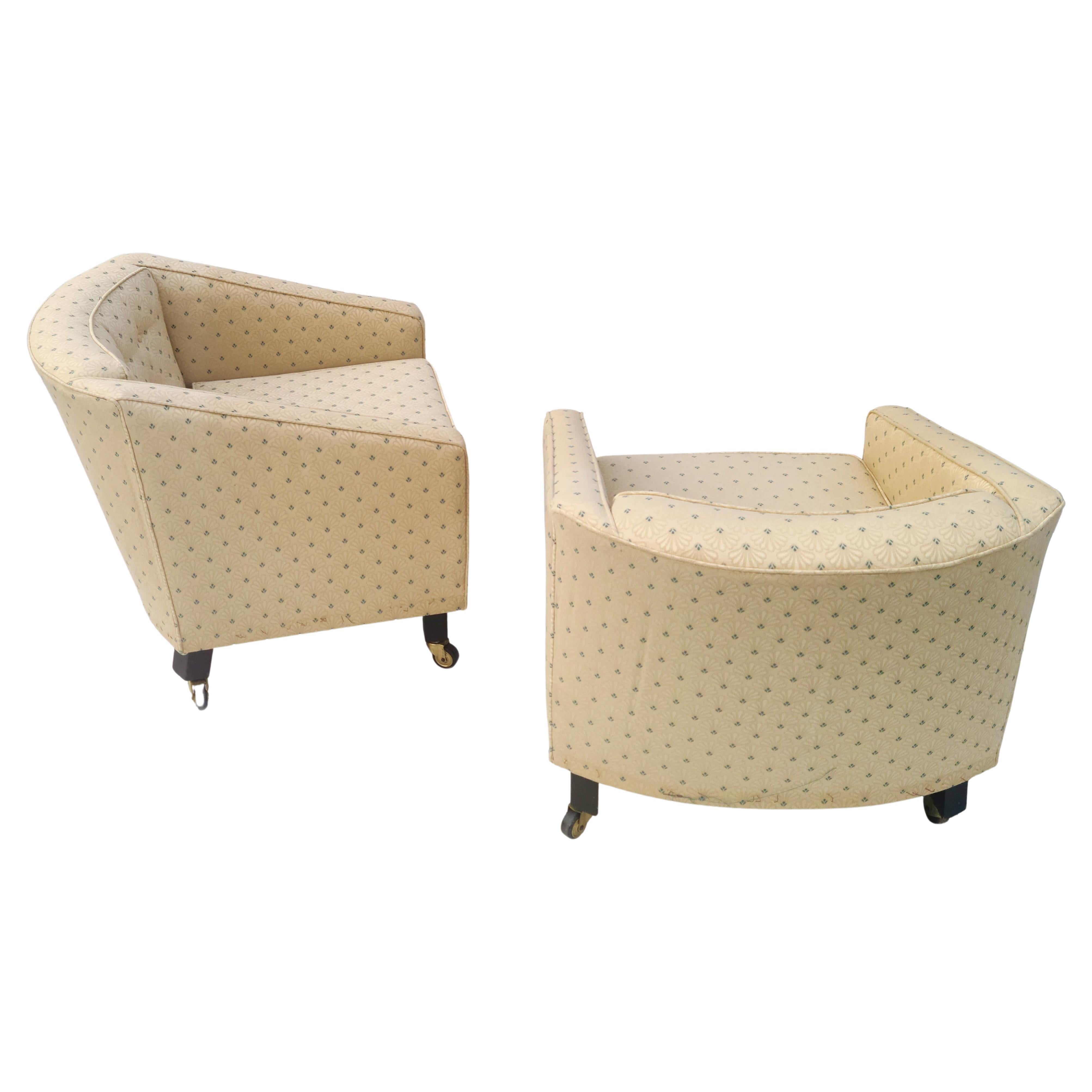 Pair Edward Wormley for Dunbar Lounge Chairs  For Sale