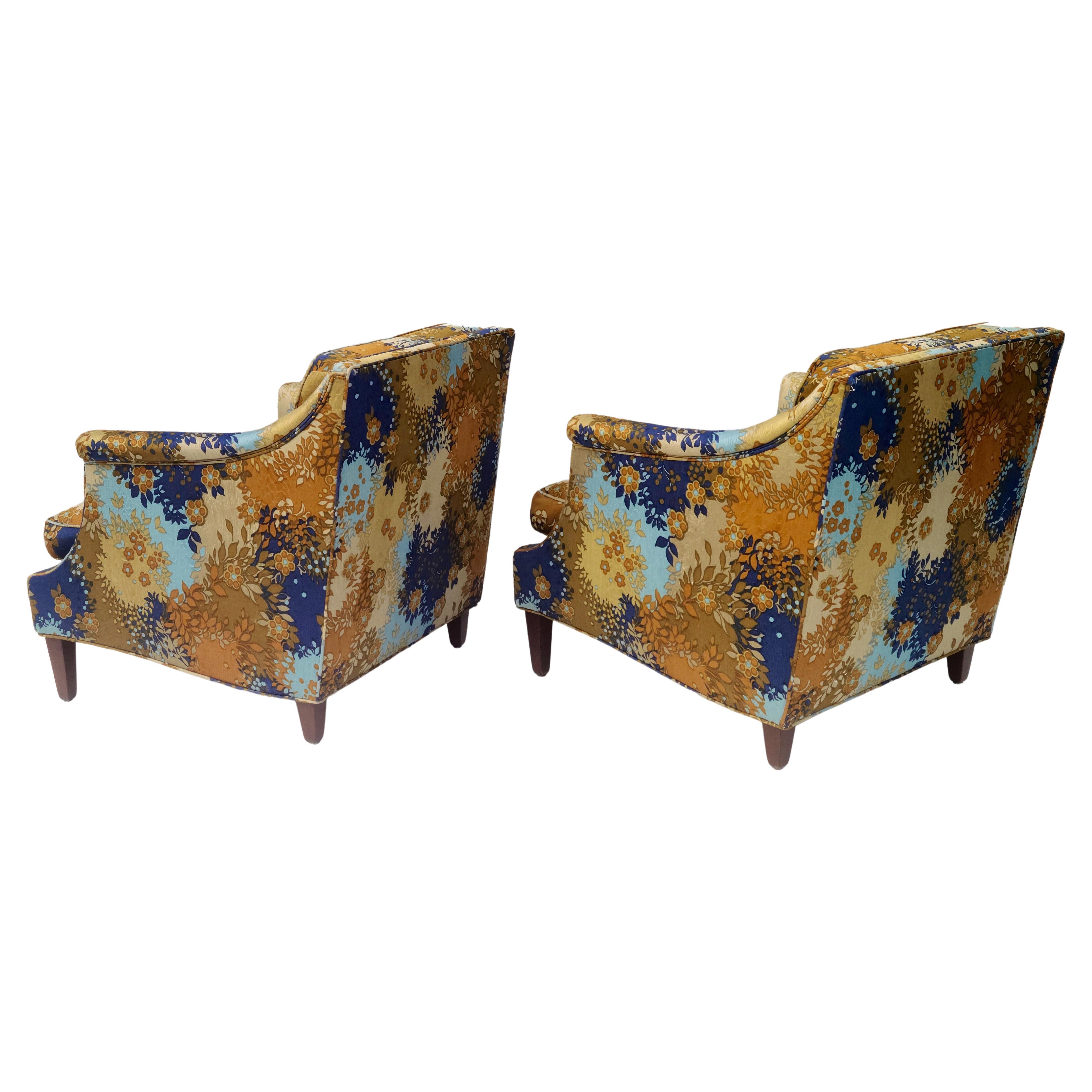Mid-20th Century Pair Edward Wormley for Dunbar Lounge Chairs Rare Form For Sale