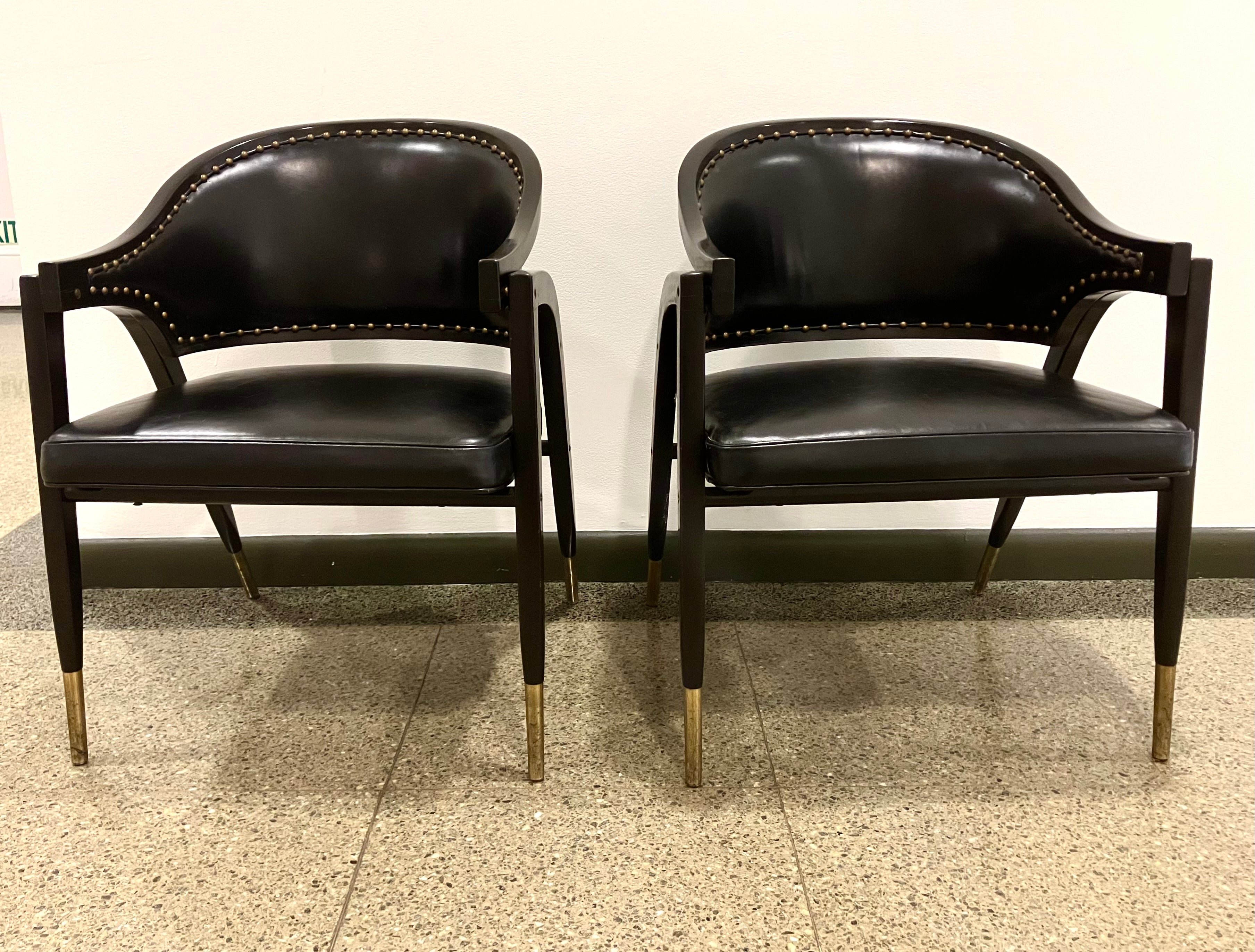 Pair Edward Wormley for Dunbar Model 5480 Chairs For Sale 6