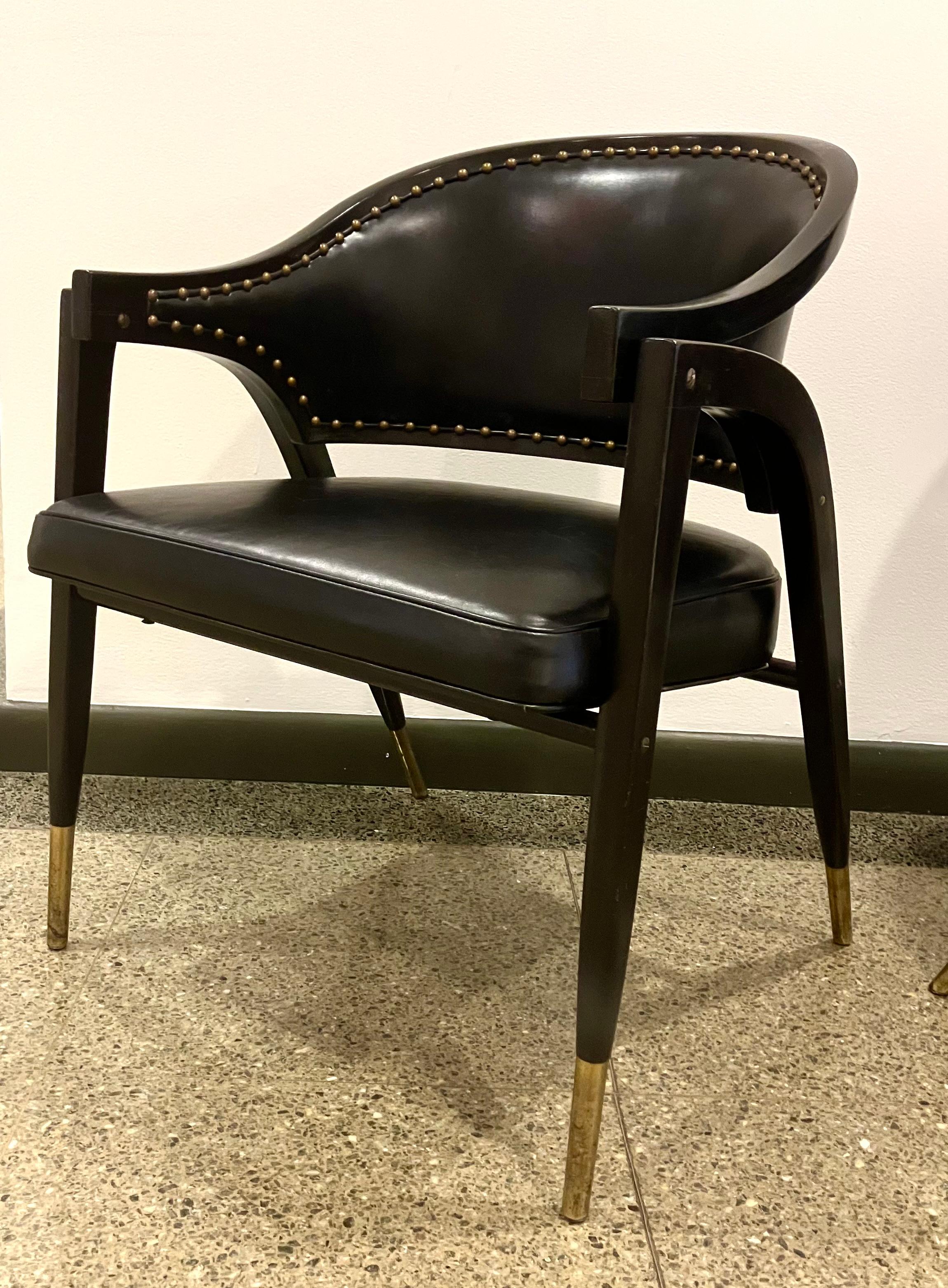 Mid-Century Modern Pair Edward Wormley for Dunbar Model 5480 Chairs For Sale