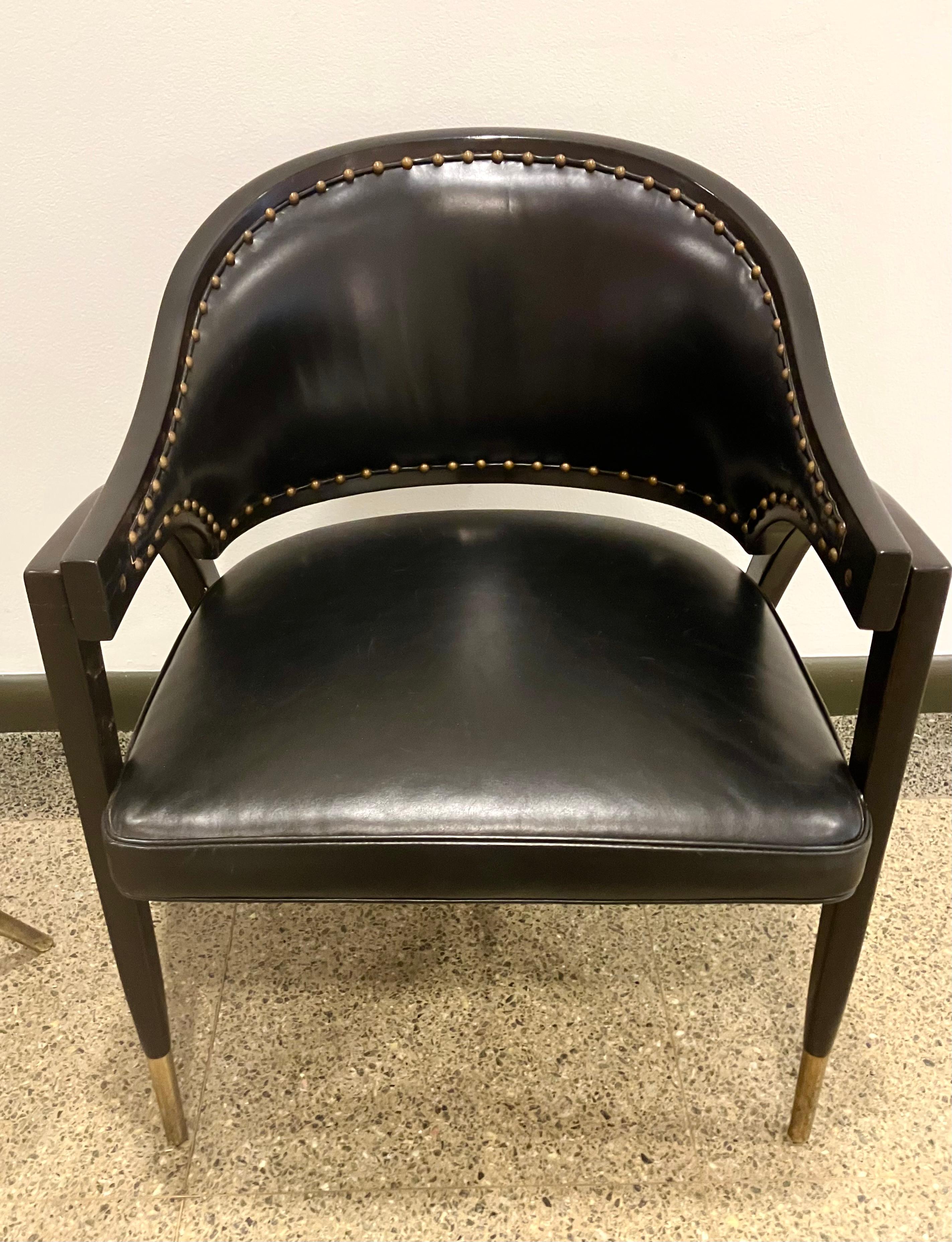 Pair Edward Wormley for Dunbar Model 5480 Chairs For Sale 1
