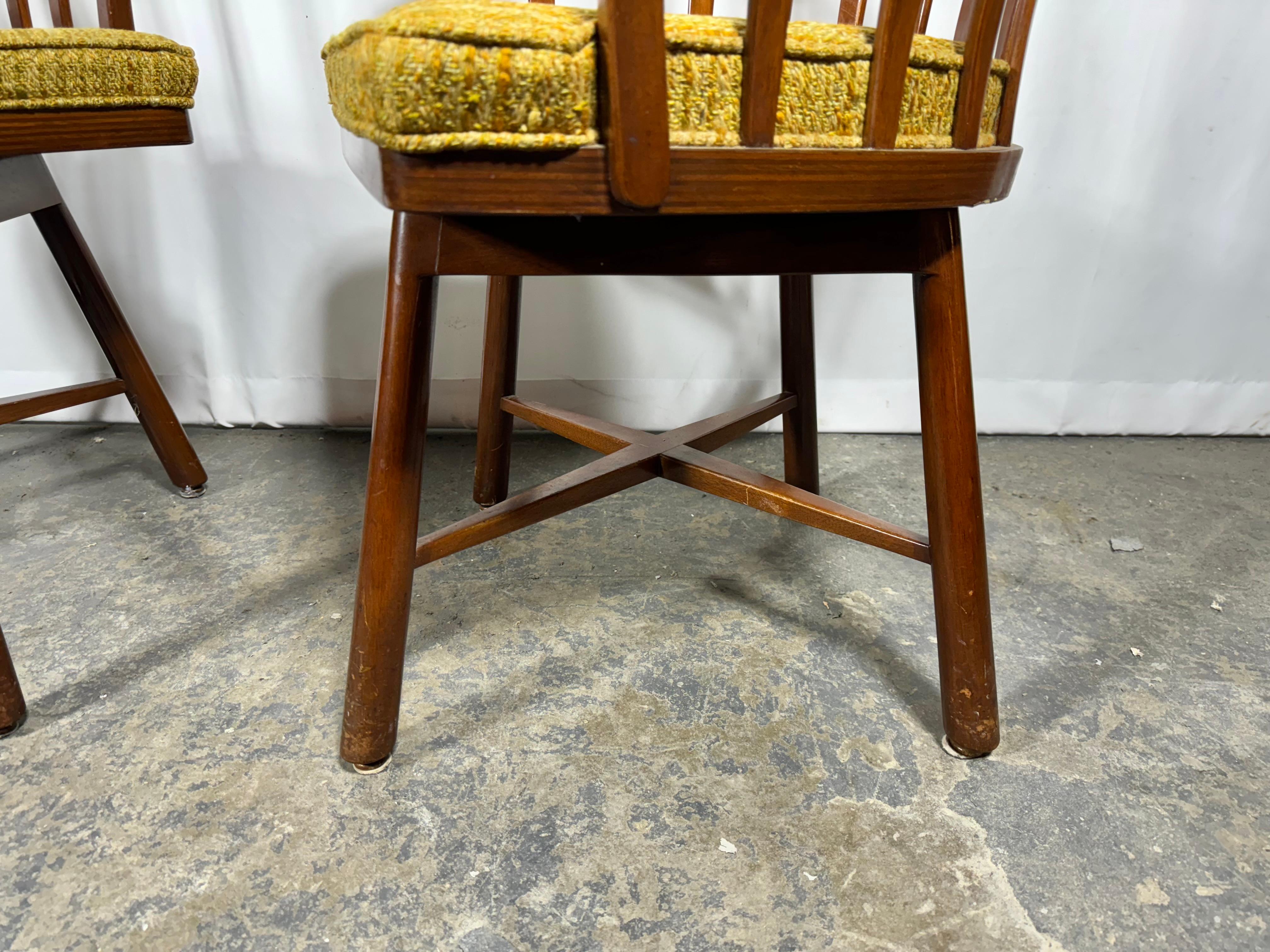 Pair Edward Wormley for Dunbar Swivel Chairs, manner of Nakashima 3