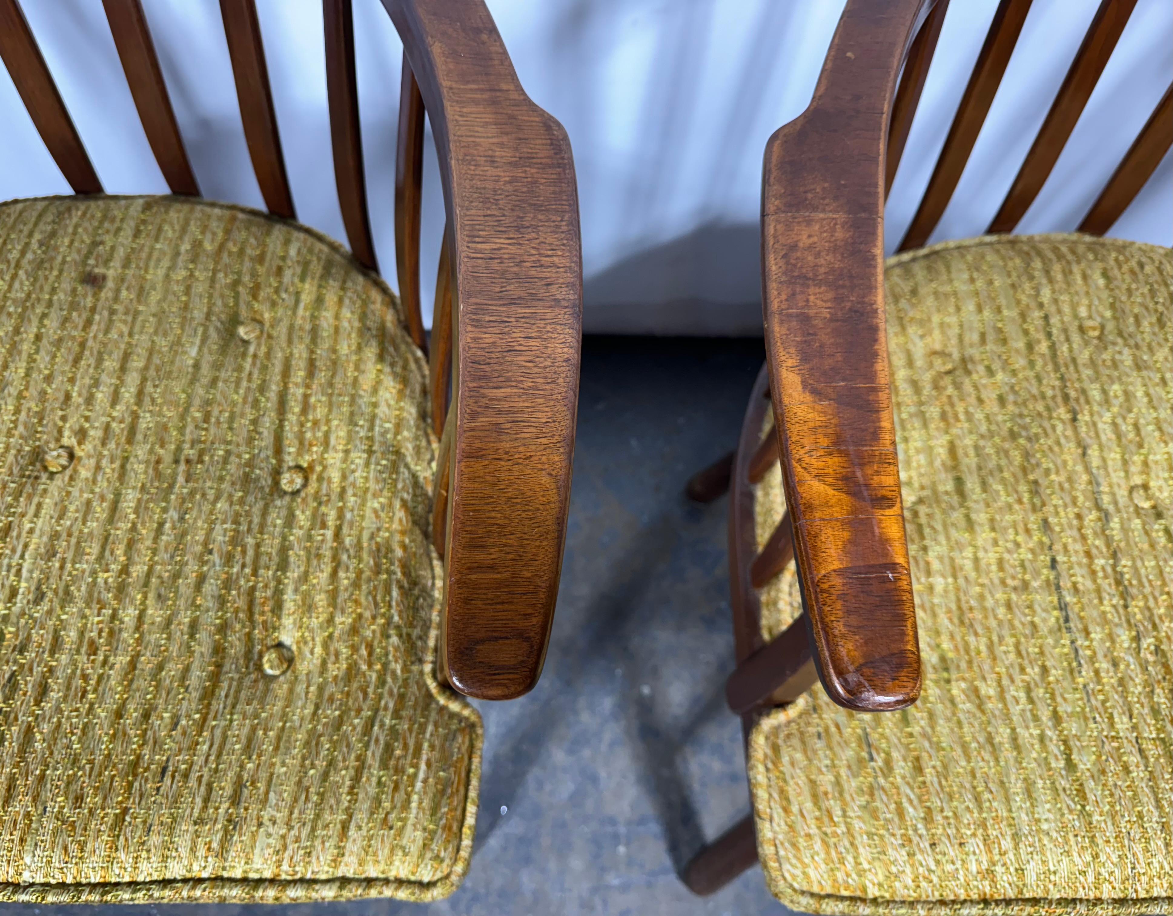 Mid-20th Century Pair Edward Wormley for Dunbar Swivel Chairs, manner of Nakashima