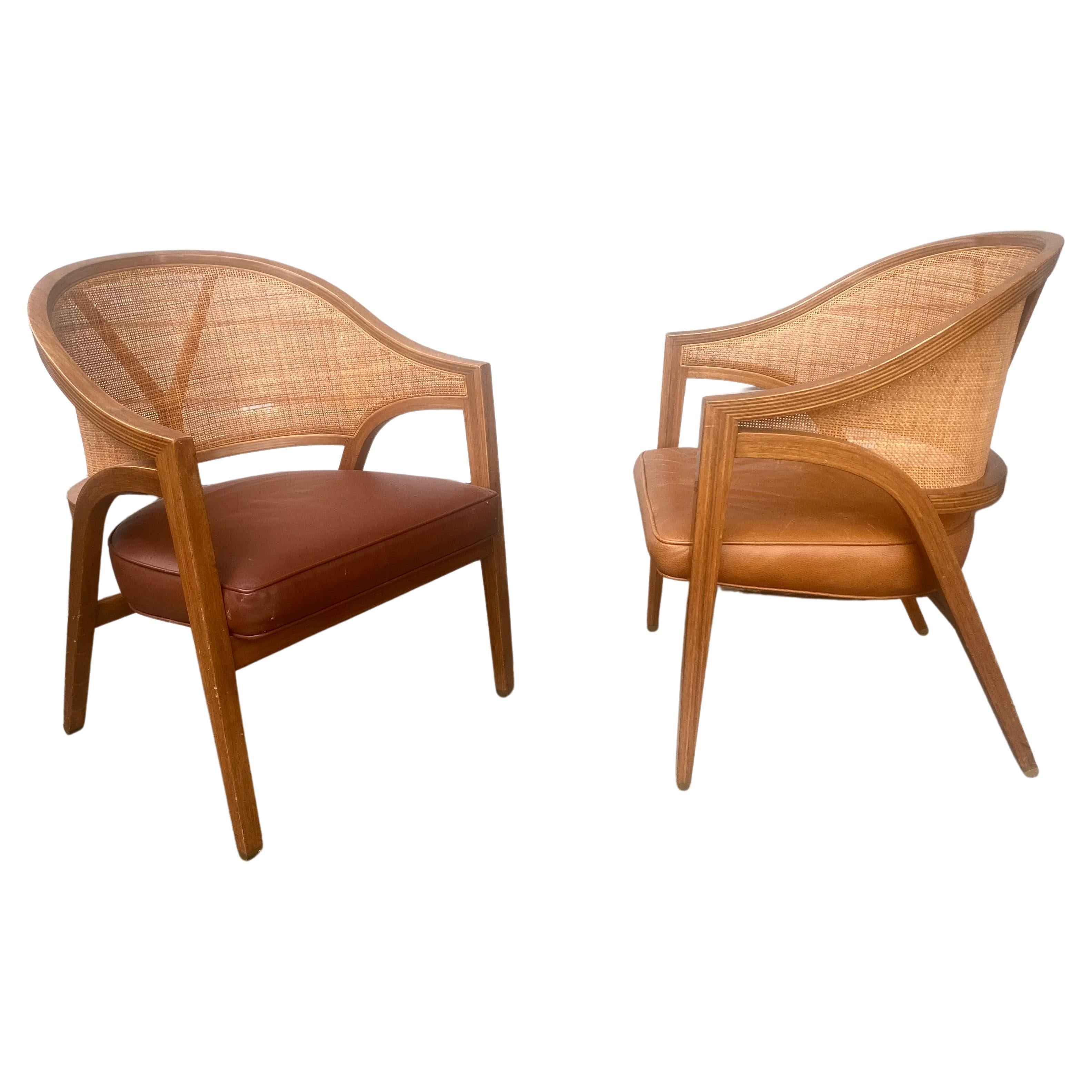 Pair Edward Wormley for Dunbar "Y" Modernist Lounge Chairs