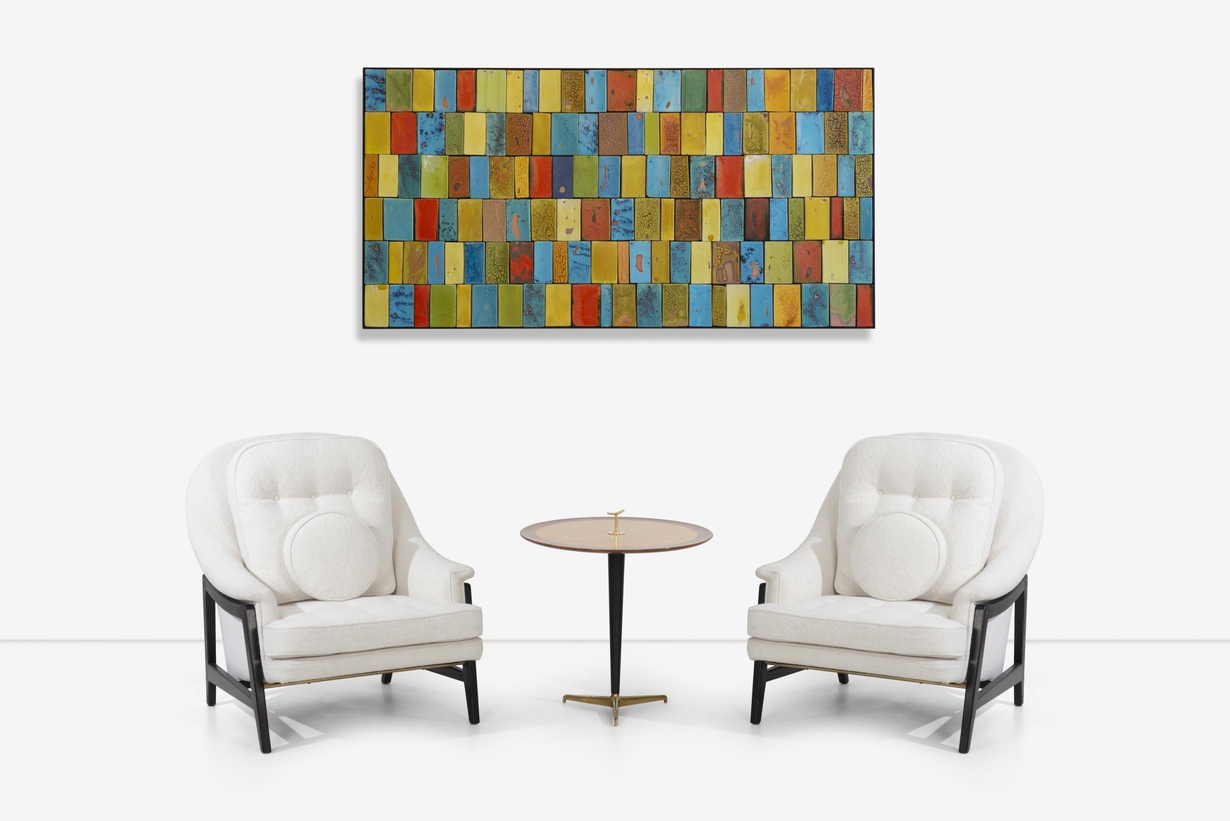 Mid-Century Modern Pair Edward Wormley Janus Collection Lounge Chairs & Ottoman, Dunbar Model 5701