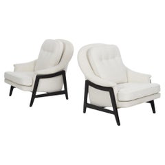 Pair Edward Wormley Janus Collection Lounge Chairs & Ottoman, Dunbar Model 5701