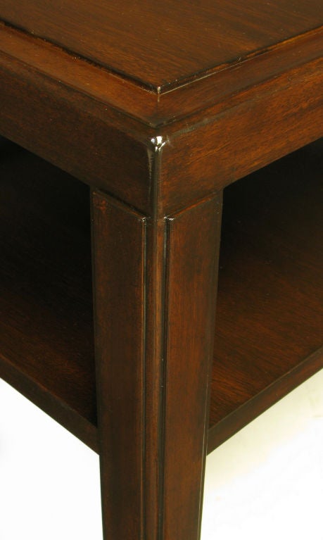 Pair Edward Wormley Mahogany End Tables with Brass Feet 4