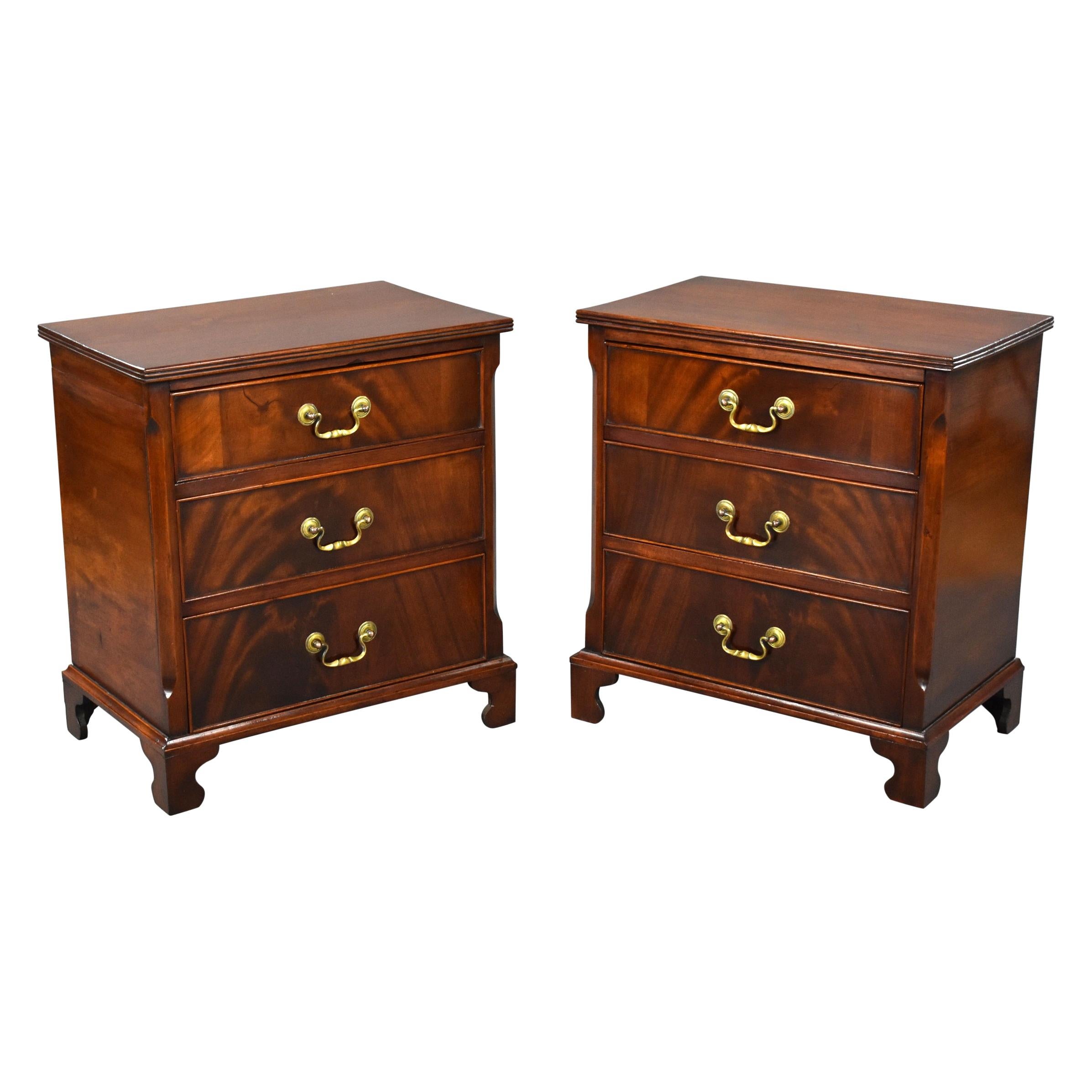Pair Edwardian Mahogany Bedside Chests