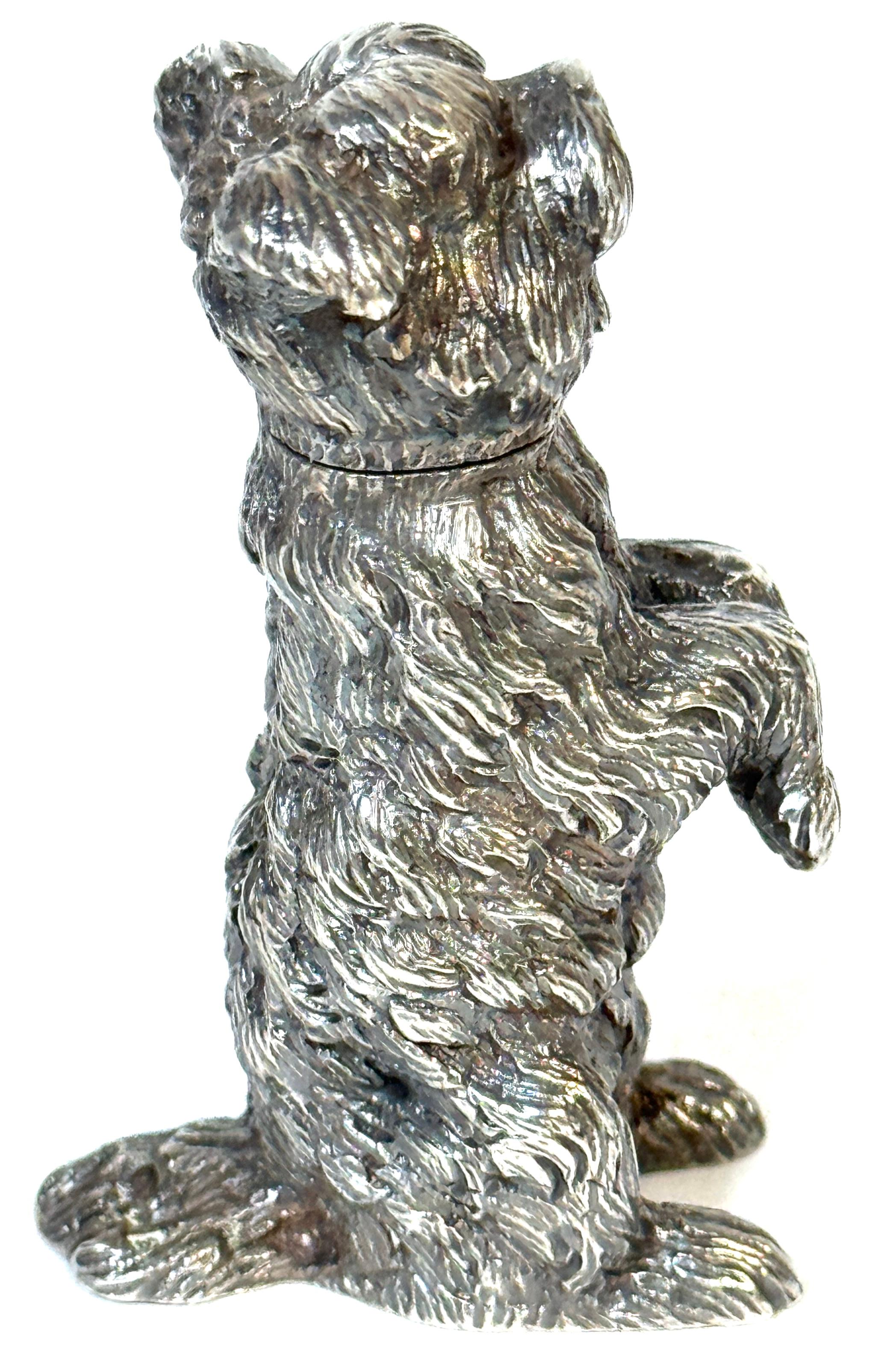 Paar Edwardian Sterling Terrier Salz & Pfeffer London, Jonathan Howell, 1906/1913 im Angebot 2