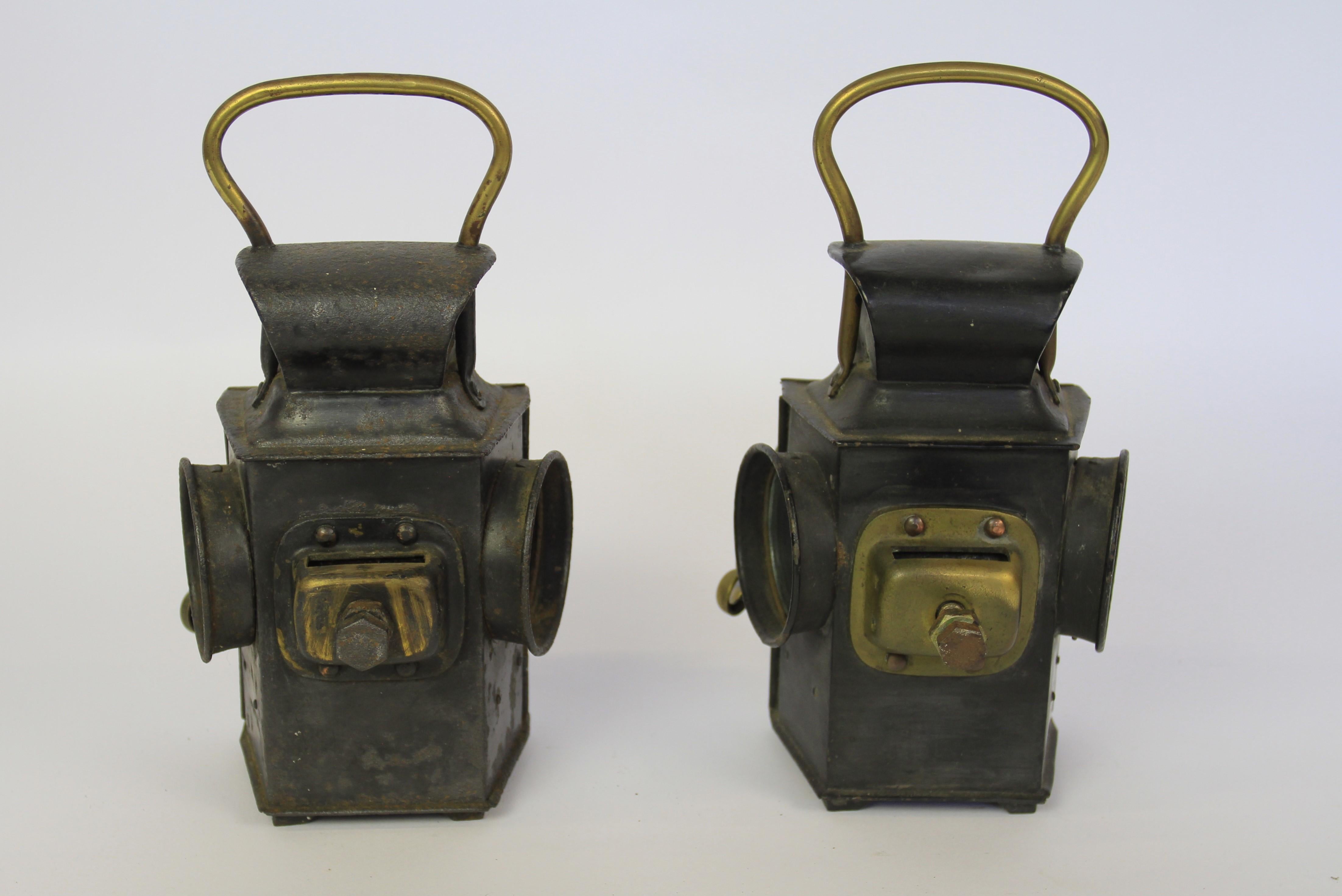 Paar edwardianische P&H-Rear-Lampen für Veteranenwagen (Frühes 20. Jahrhundert) im Angebot