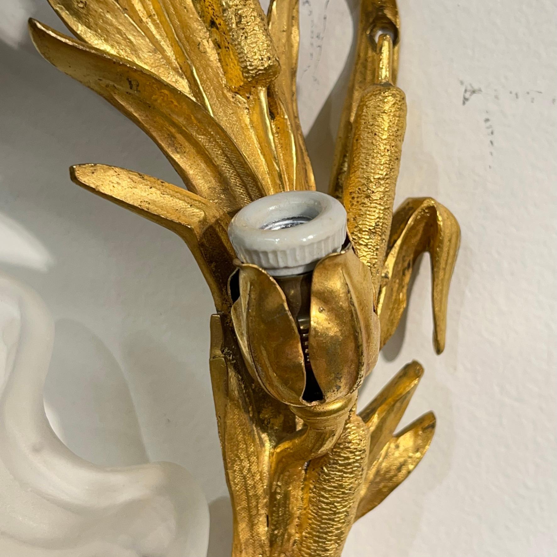 Pair E.F. Caldwell Gilt Bronze Sconces with Seashell and Dolphin Motifs In Good Condition In New York, NY