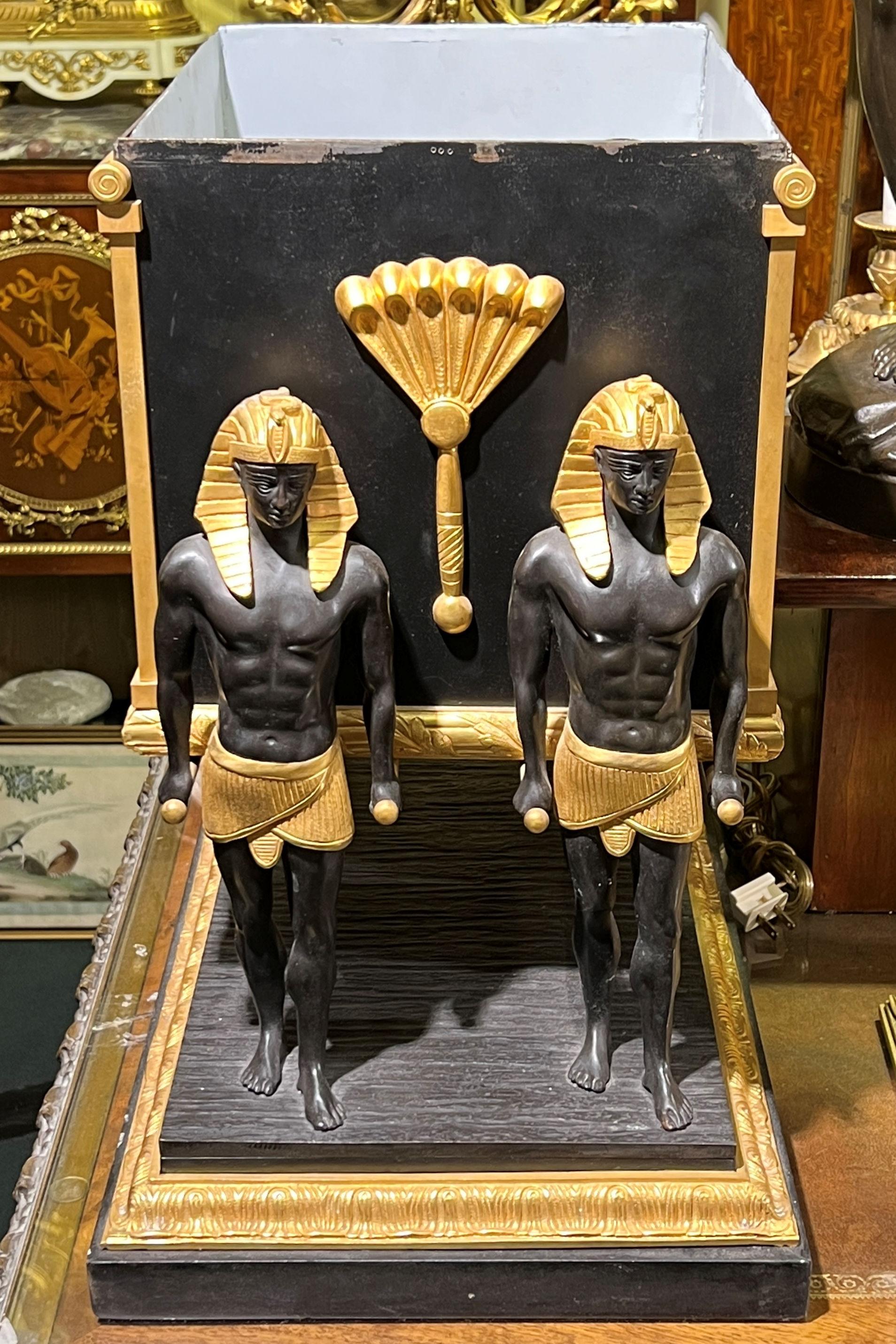Pair Egyptian Empire Revival Bronze Jardinieres 8