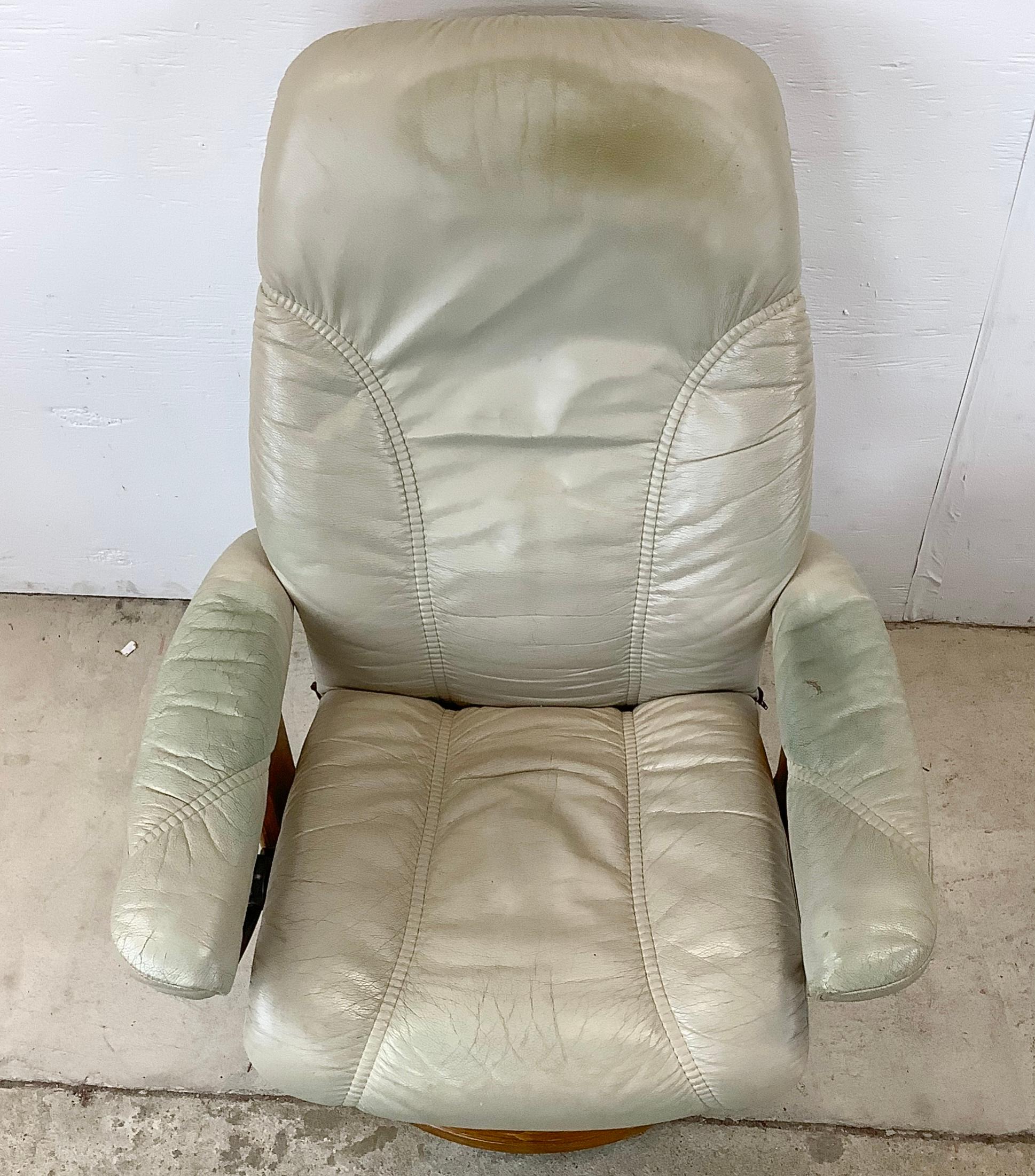 Pair Ekornes Stressless Swivel Chairs with Ottoman 2
