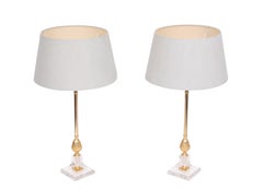 Paire d'élégantes lampes de table « ananas » de style Hollywood Regency, Danemark, années 1970